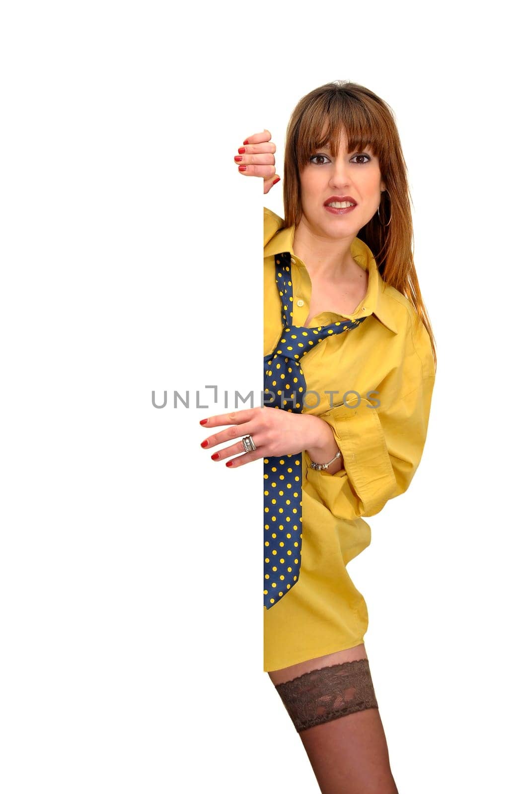 Business woman isolated in white