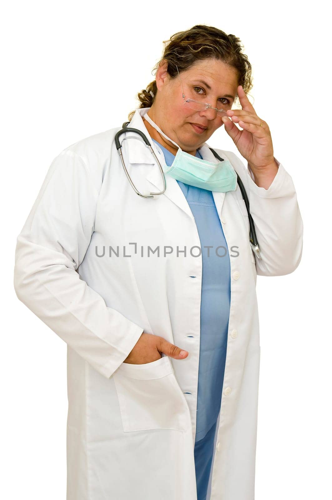 Woman doctor isolated in white