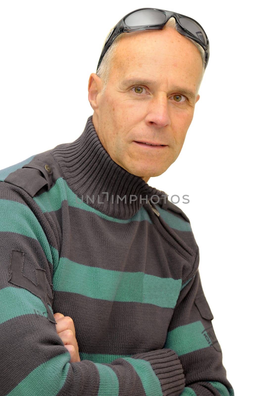 Man posing isolated against a white background