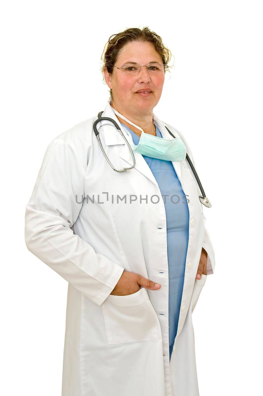 Woman doctor isolated in white