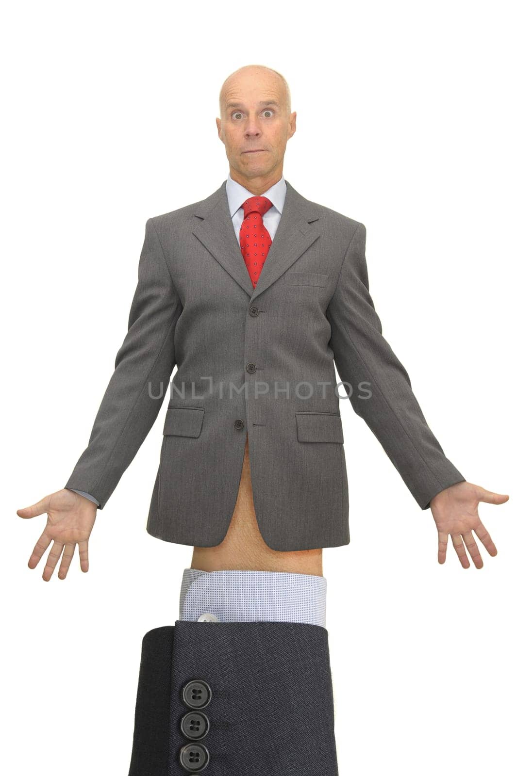 Puppet businessman isolated in white