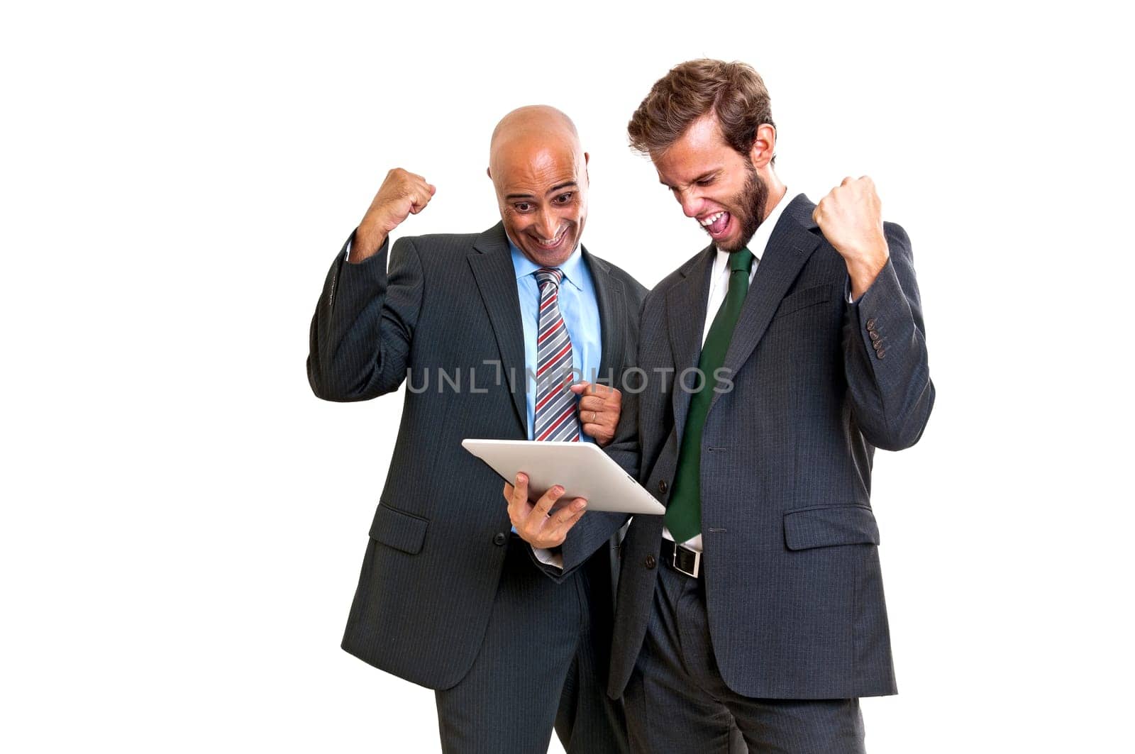 Businessmen with a tablet or pad