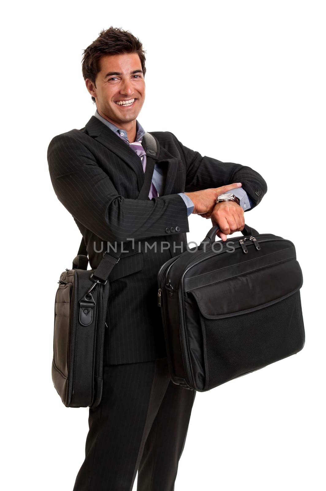 Young businessman isolated in white