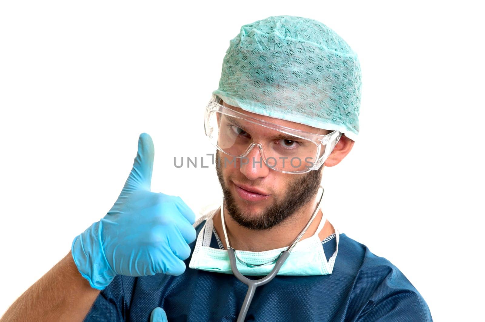 Doctor isolated against a white background