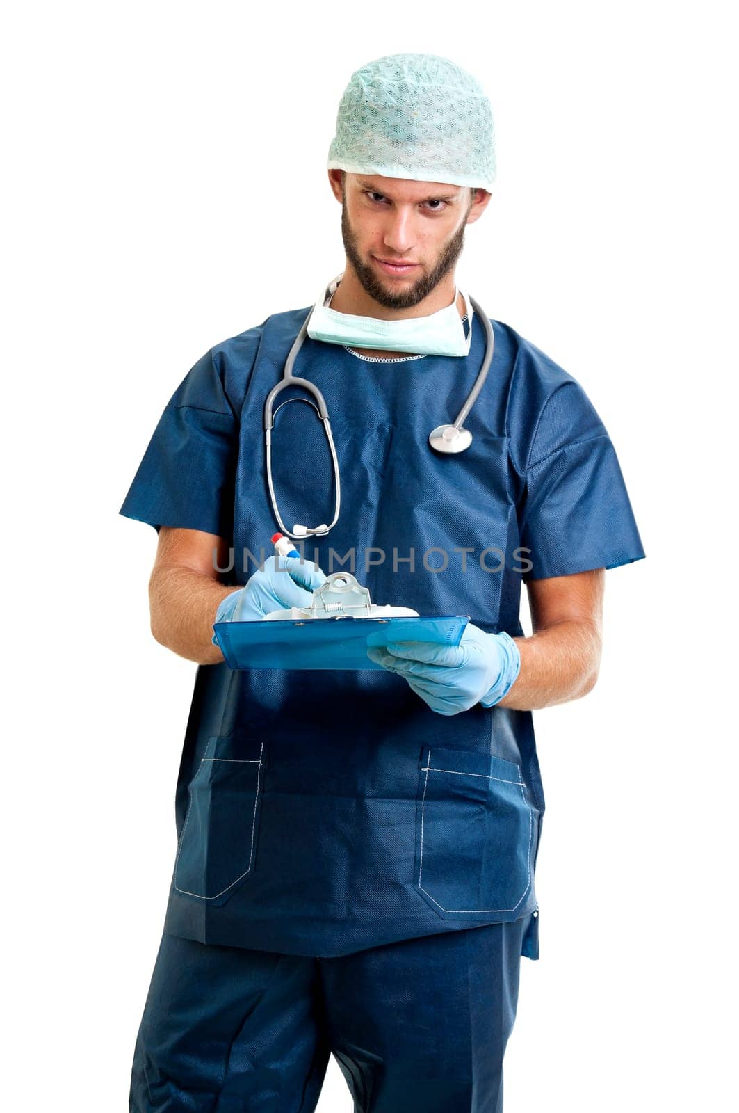 Doctor isolated against a white background