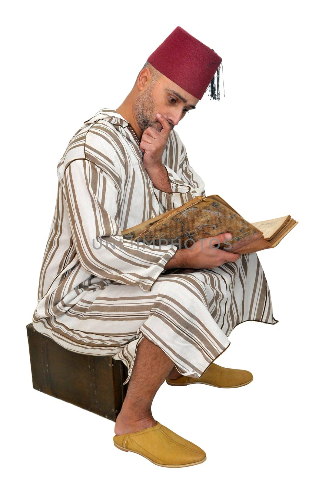Arabic man isolated in white