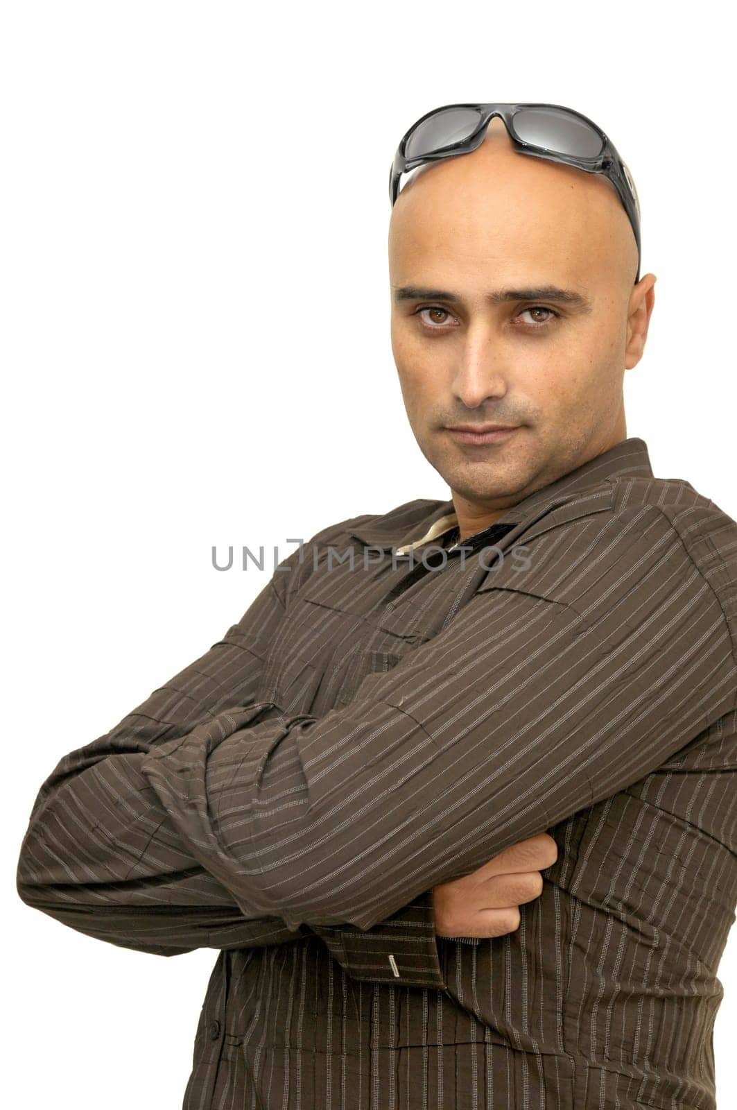 Man posing isolated against a white background