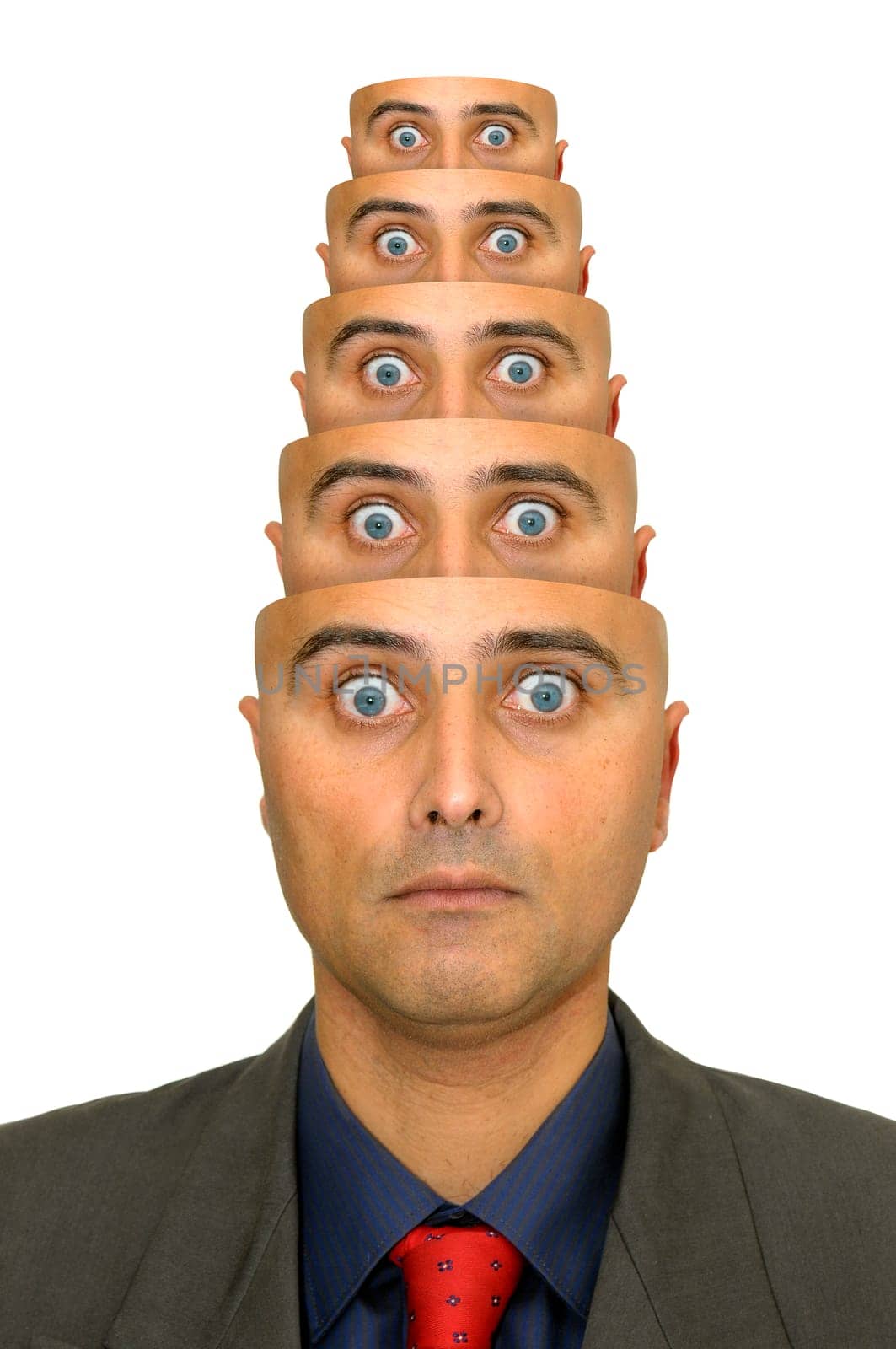 Businessman with several heads in matrioska way