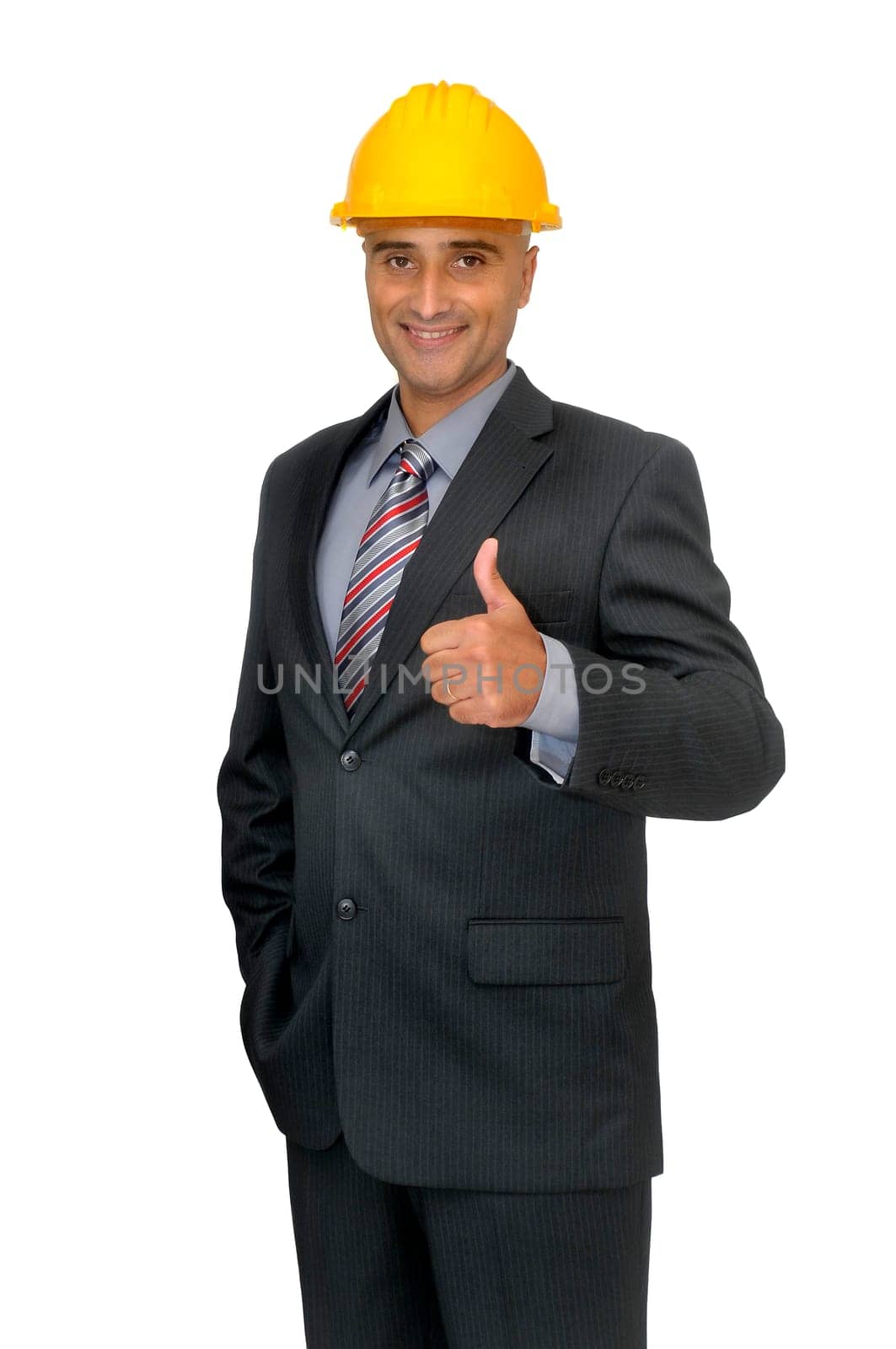Engineer isolated in white