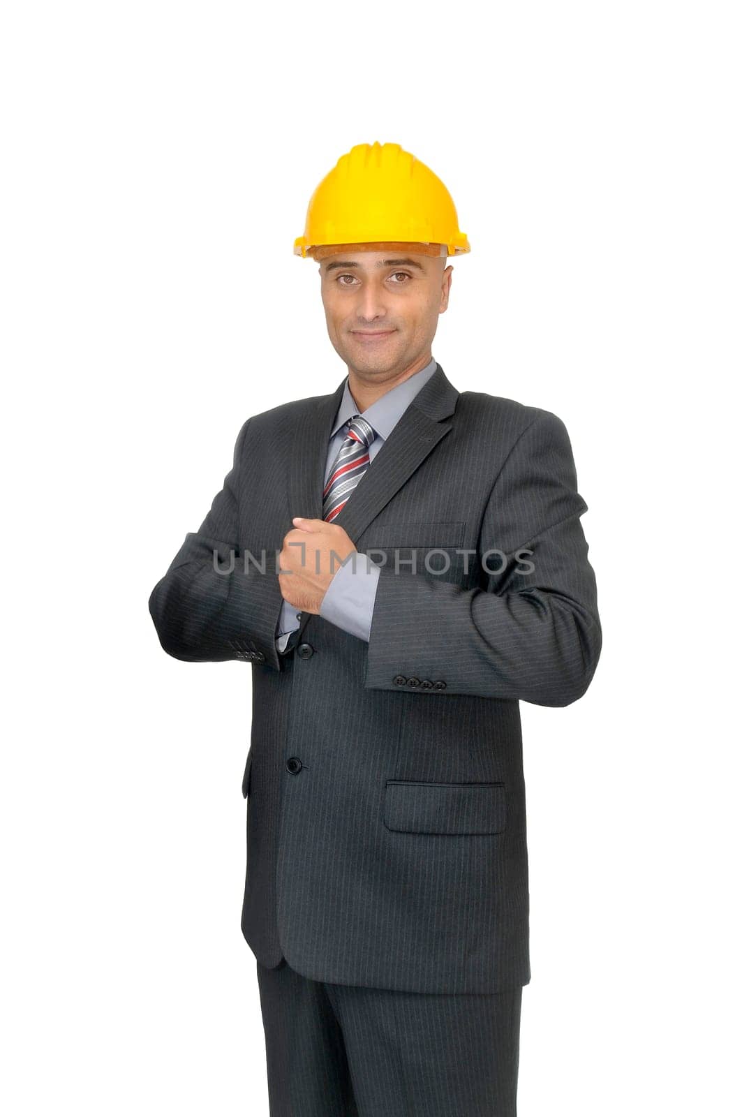 Engineer isolated in white