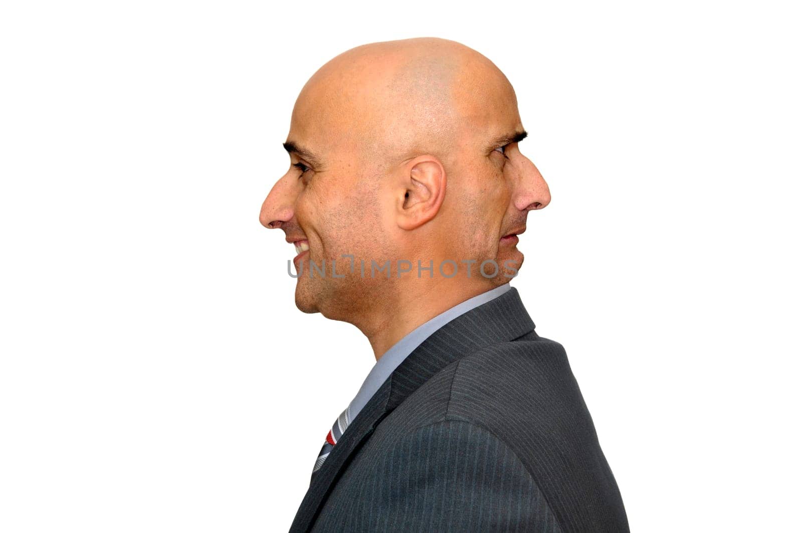 Businessman with several expressions isolated in white