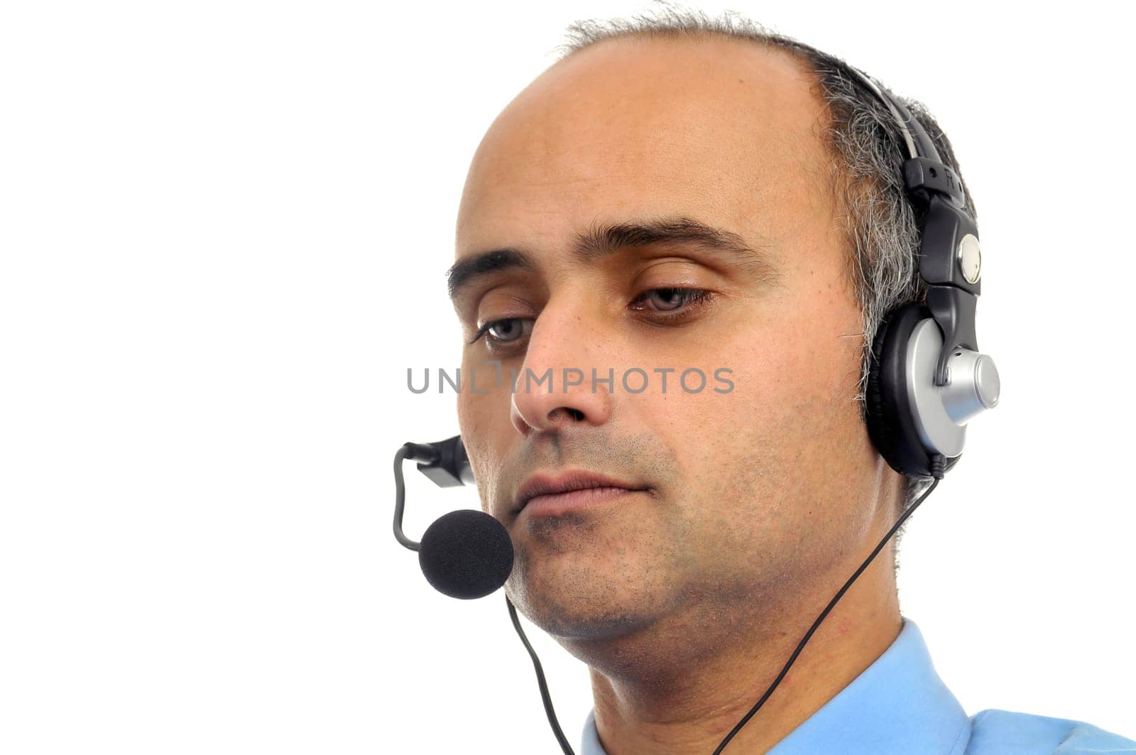 Businessman with laptop isolated in white