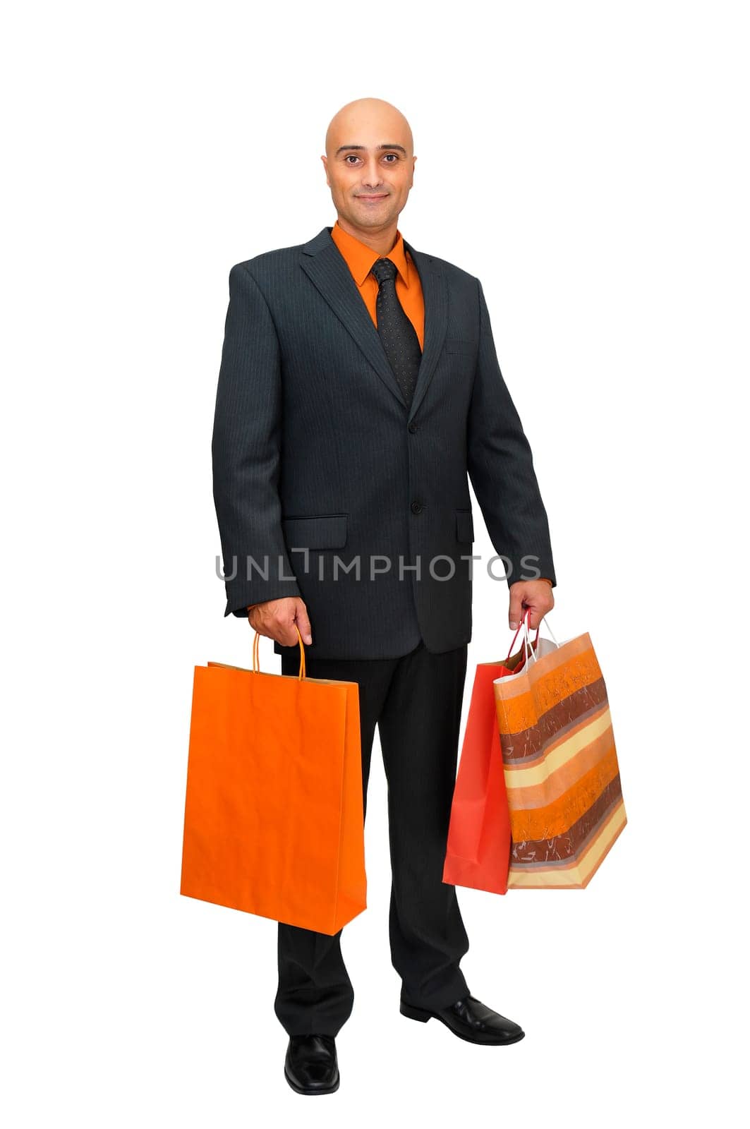 Businessman posing isolated in white