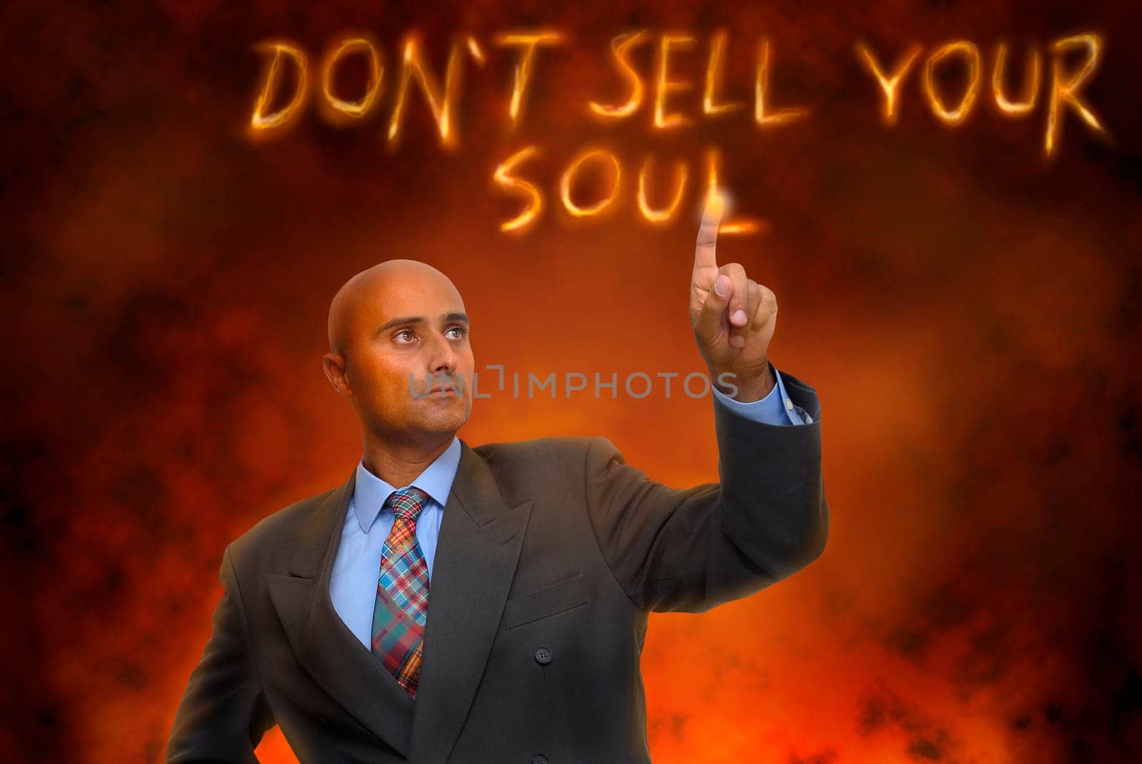 businessman in hell