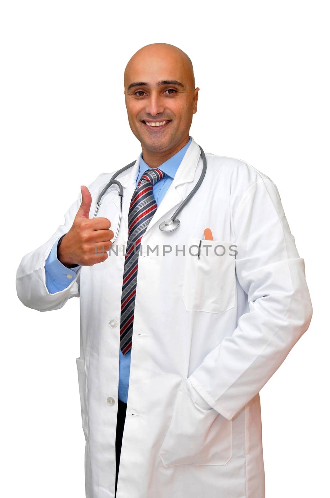 Doctor posing isolated in white