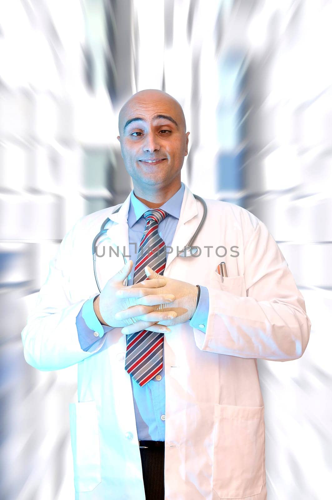 Doctor posing with funny face