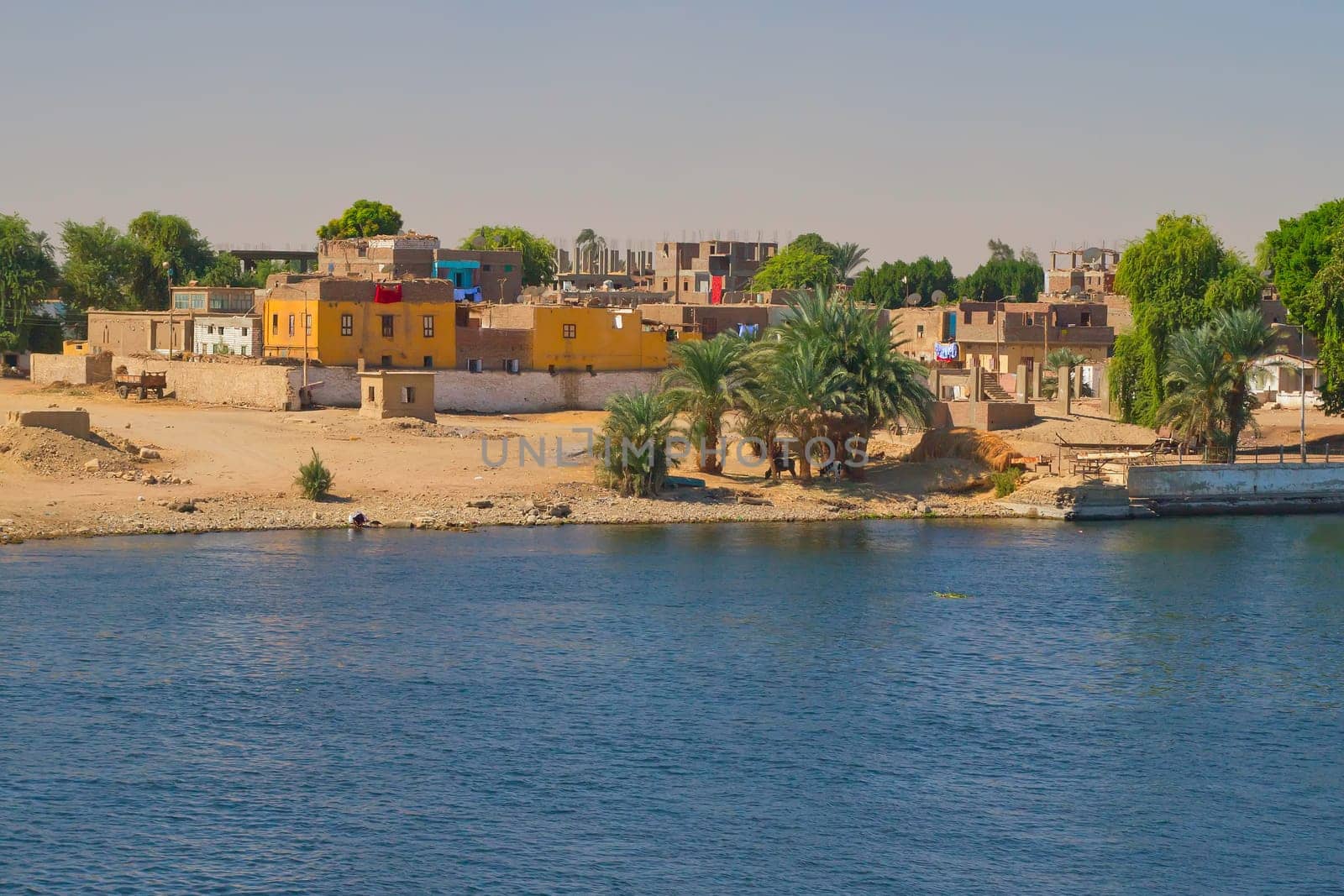 Arab village on the banks of the Nile (Nile near Luxor, Egypt)