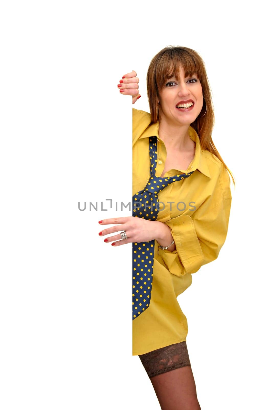 Business woman isolated in white