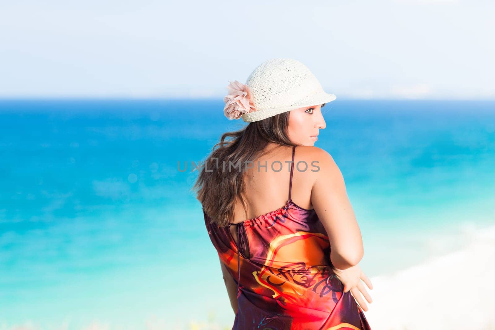 Fashion style photo of beautiful woman outdoor