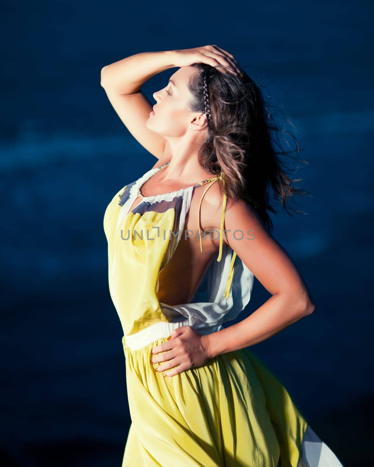 Fashion style photo of beautiful woman outdoor