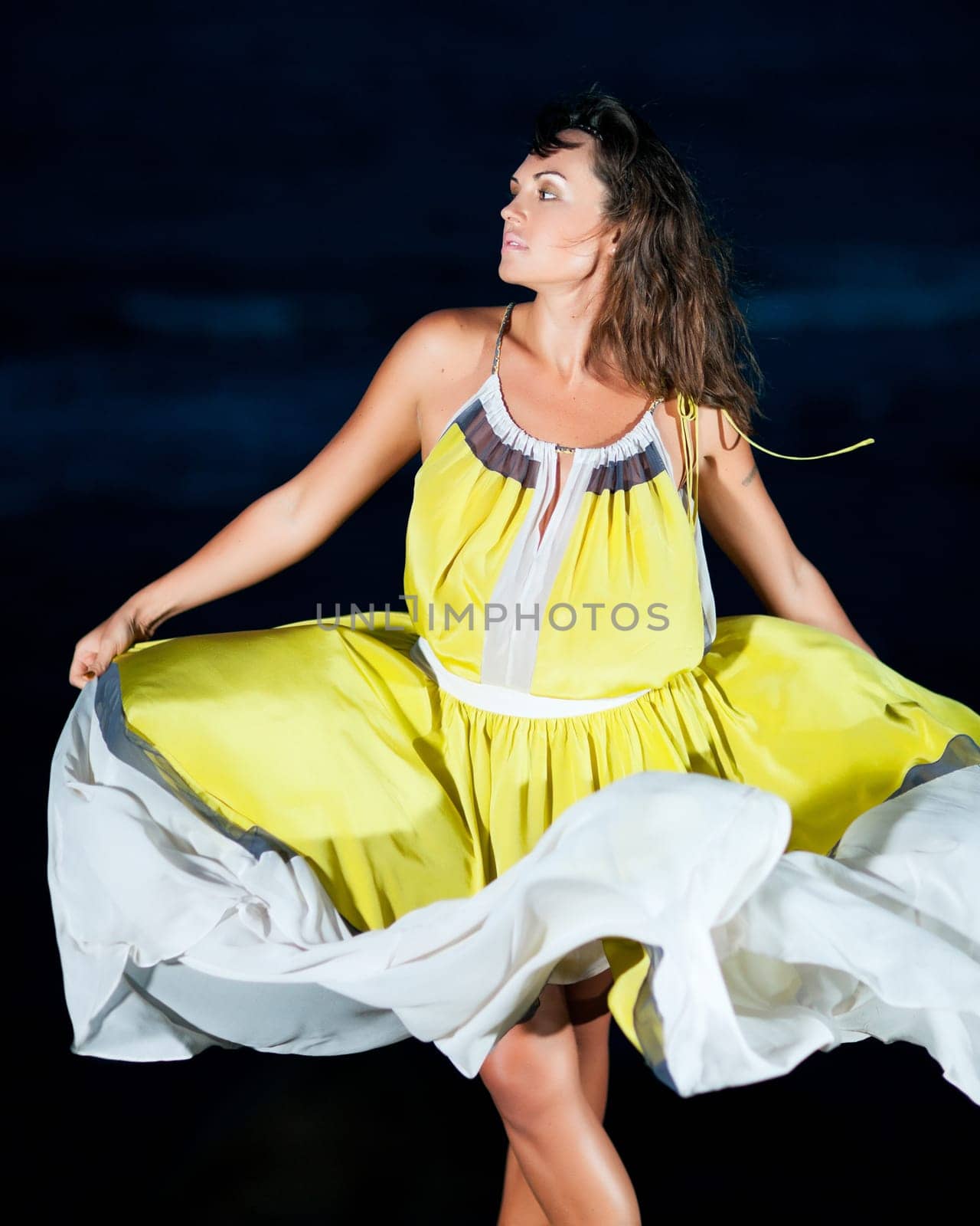Fashion style photo of beautiful woman outdoor