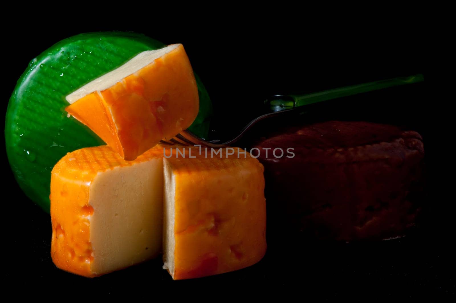 Type of Ecuador cheese on a black background