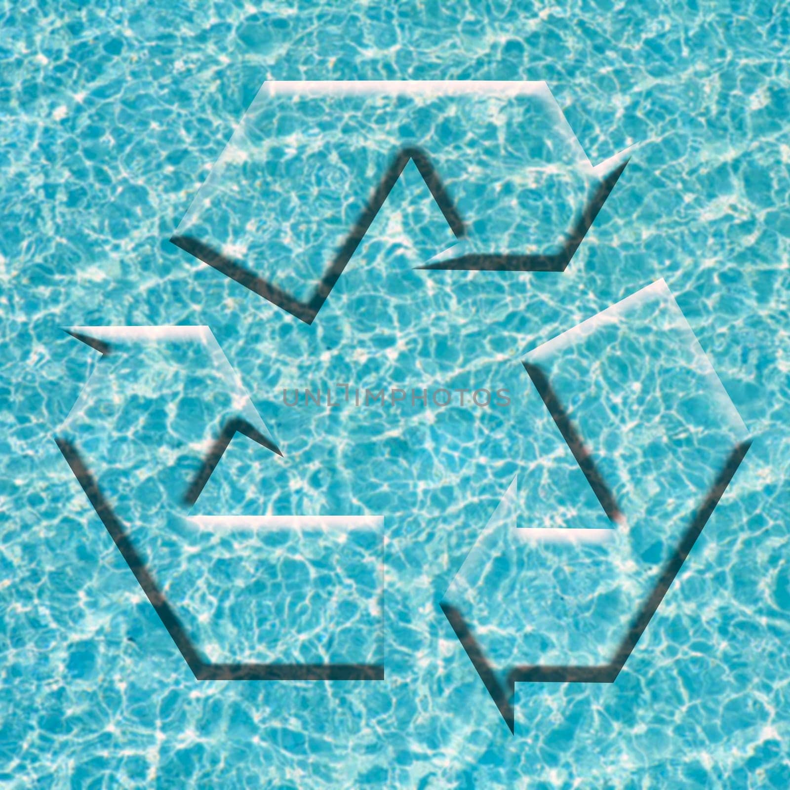 Recycle turquoise water texture symbol, ecology, environment conservation