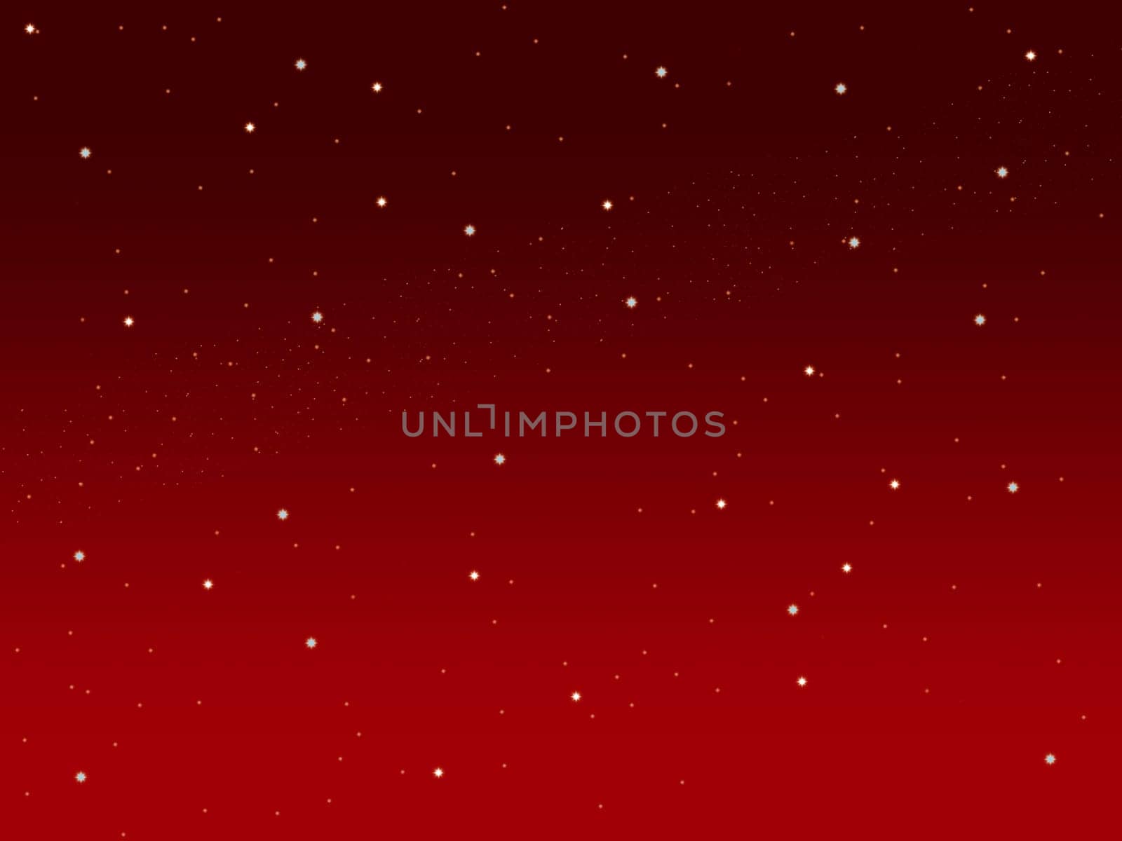 Christmas red sky illustration background with little stars space view