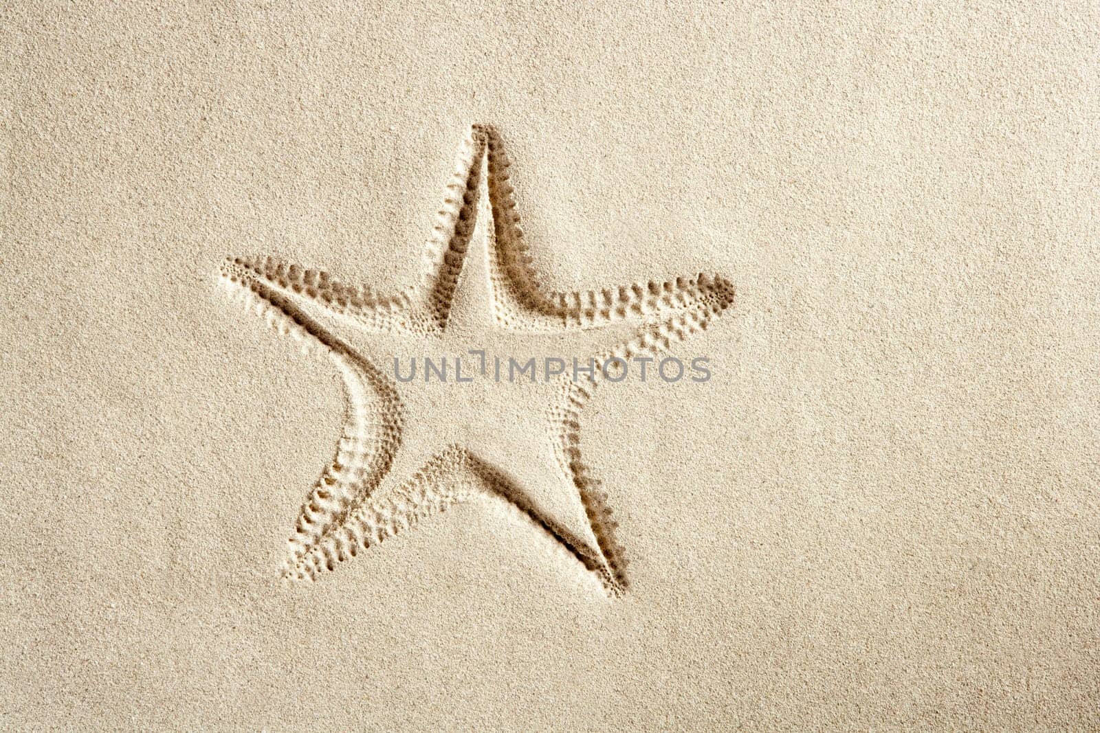 beach starfish print on white caribbean sand such a summer vacation symbol