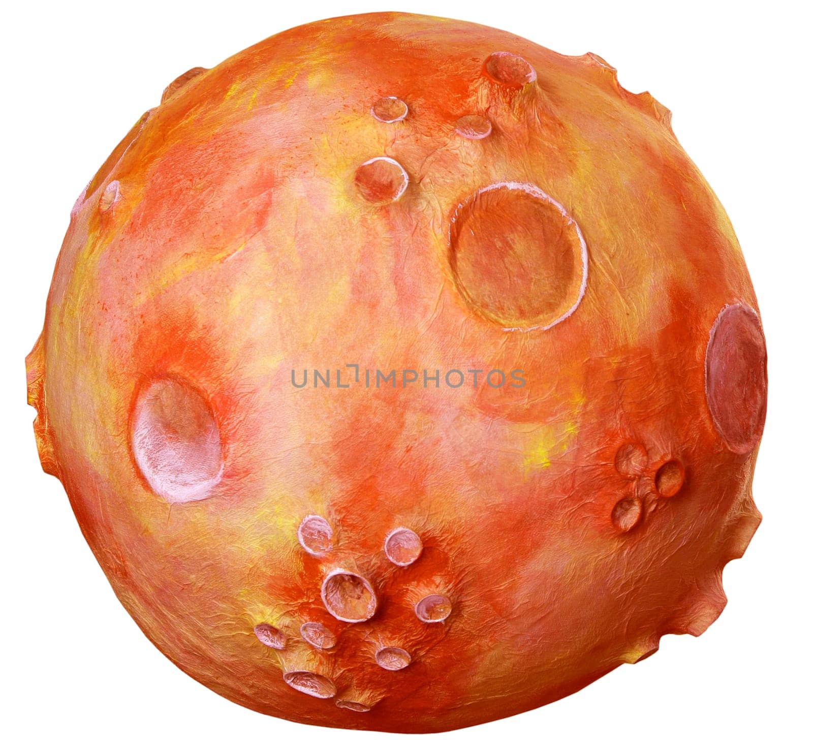 Colorful fantasy space handmade planet isolated on white