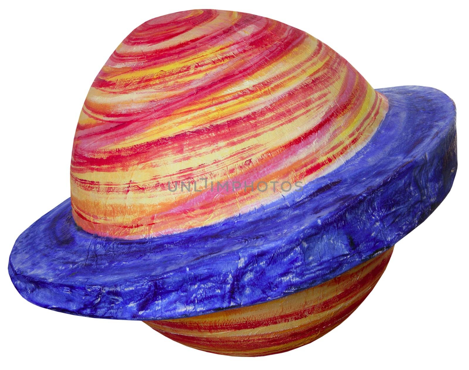 Colorful fantasy space handmade planet isolated on white