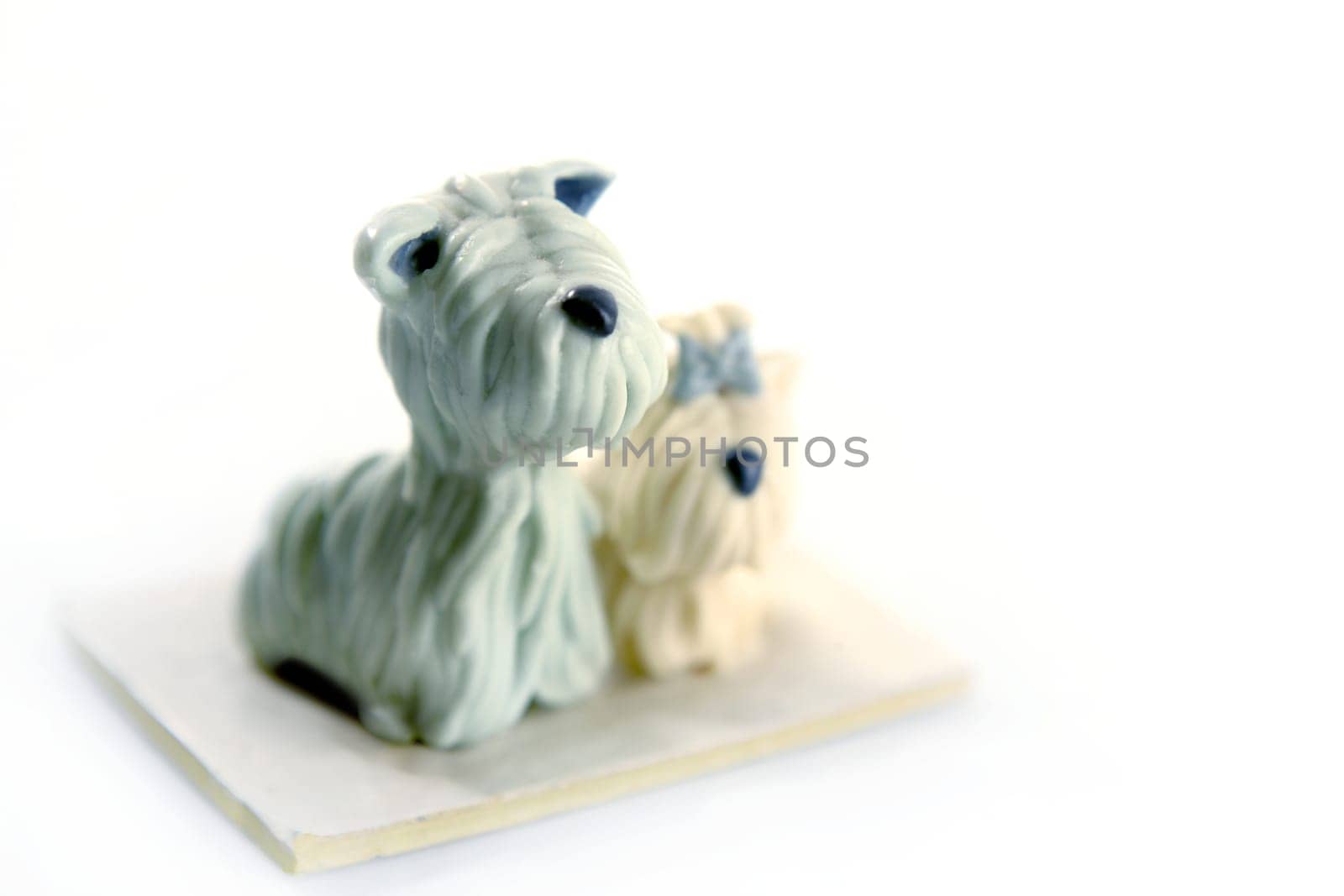 Plasticine funny handmade dog isolated on white background