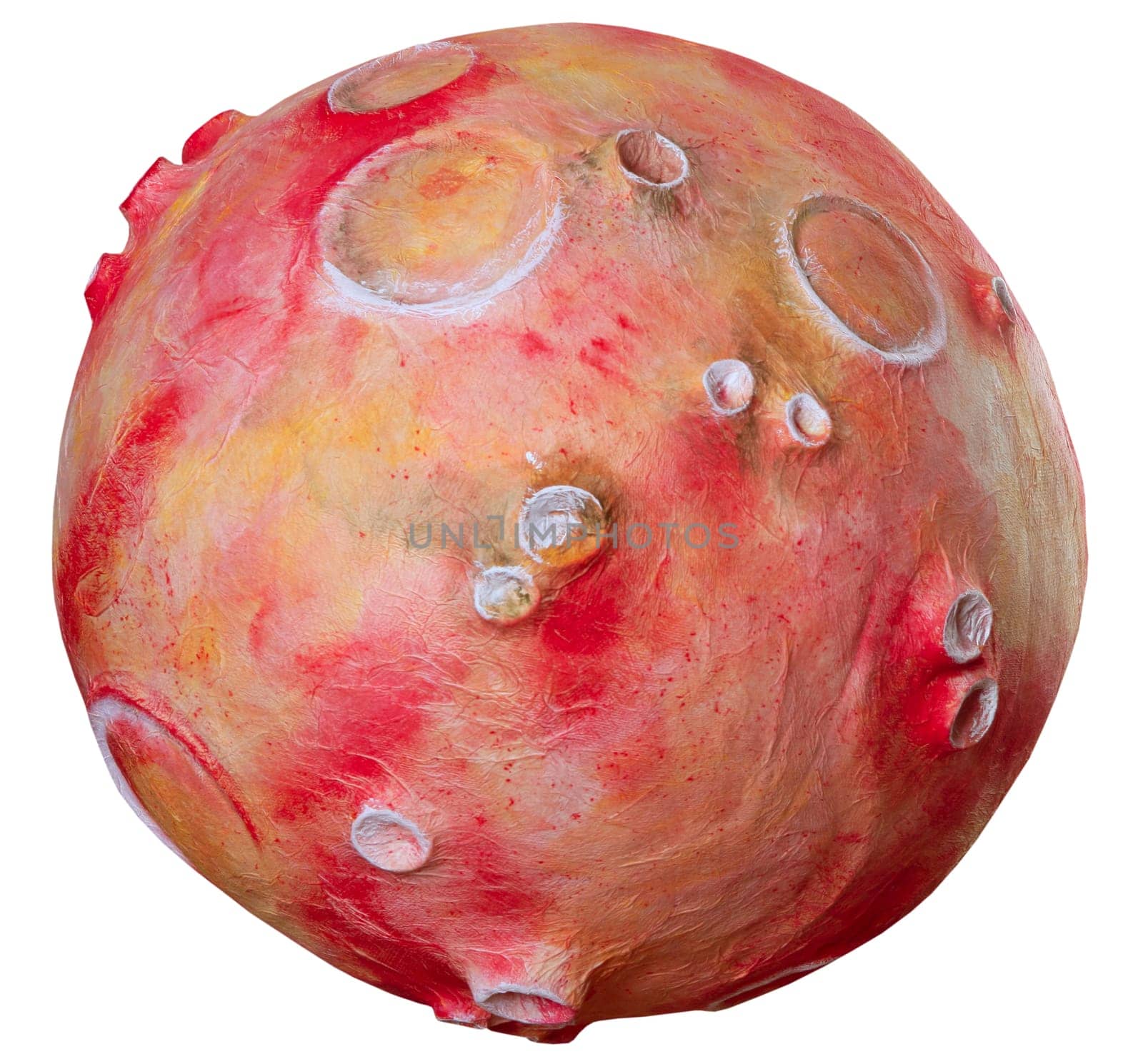 Colorful fantasy space handmade planet isolated on white