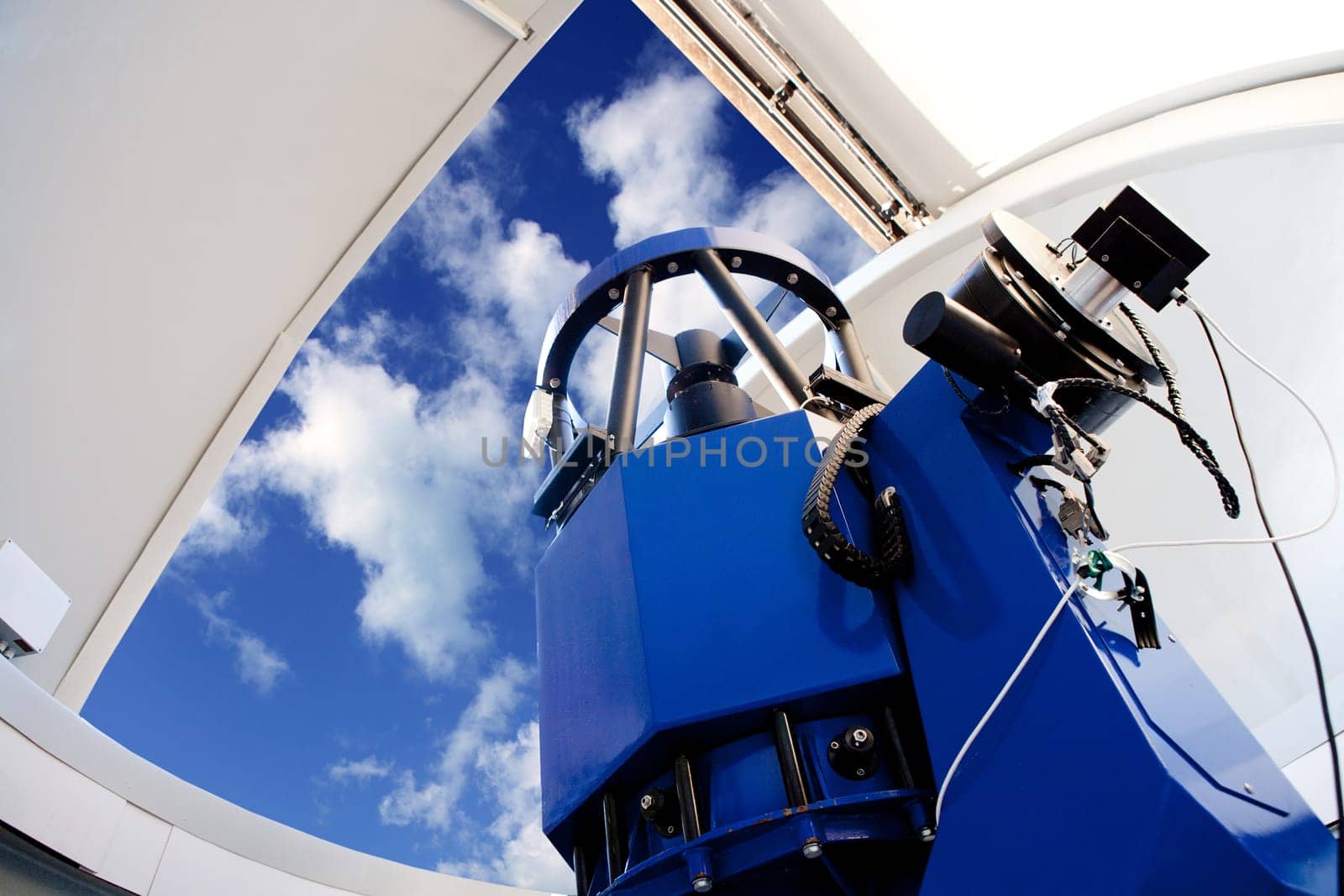 astronomical observatory telescope indoor blue sky