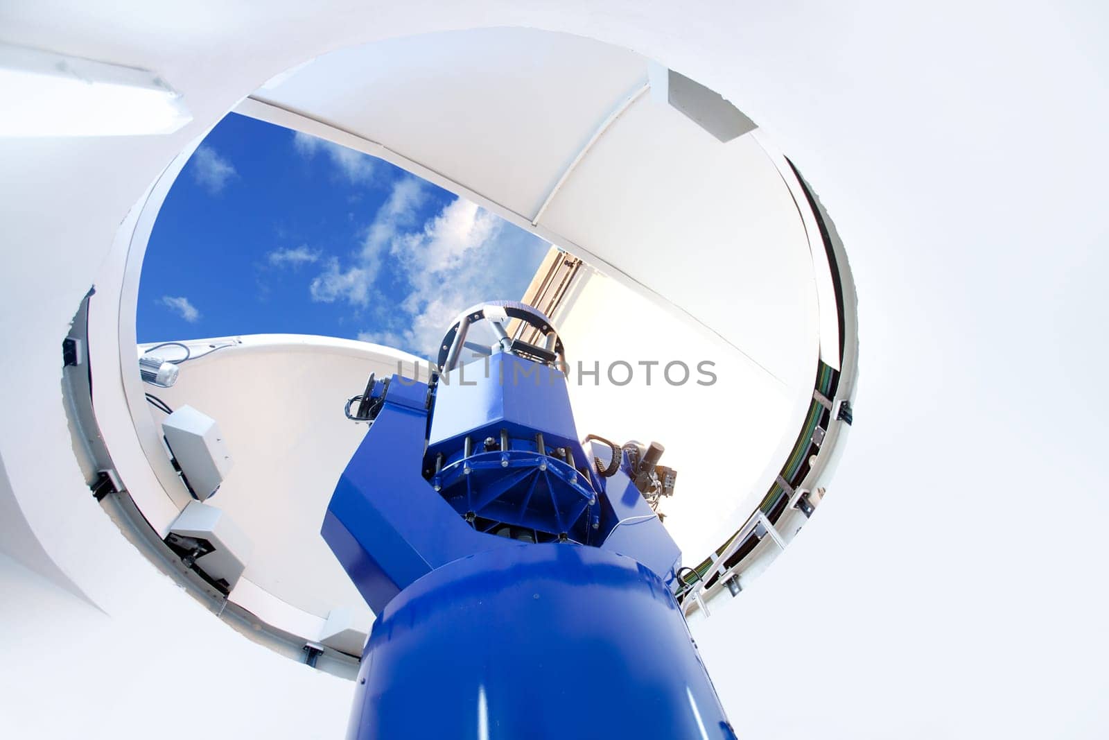 astronomical observatory telescope indoor blue sky