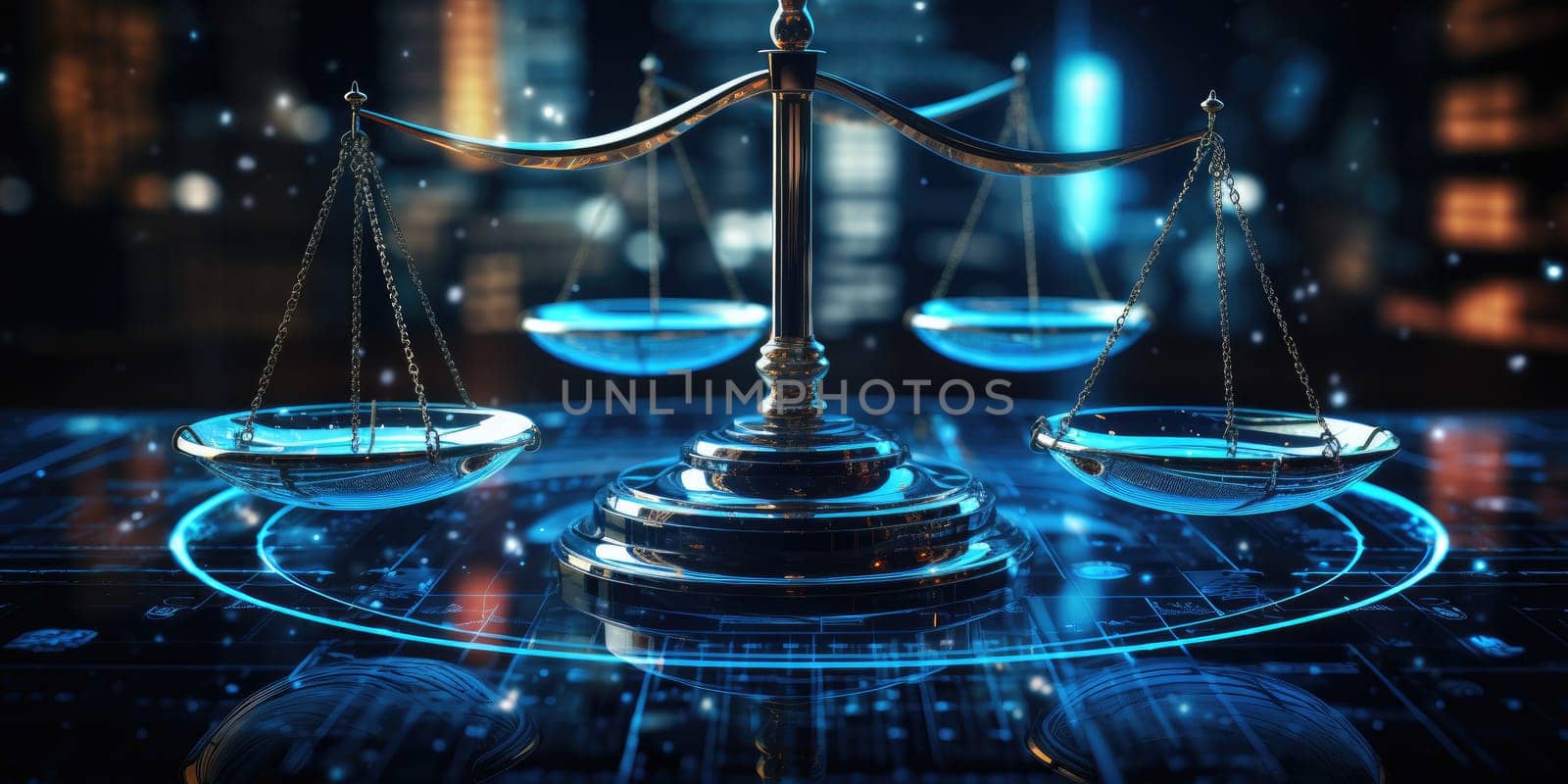 Law scales. Lawyer legal services, advice, Justice concept. Generative AI.