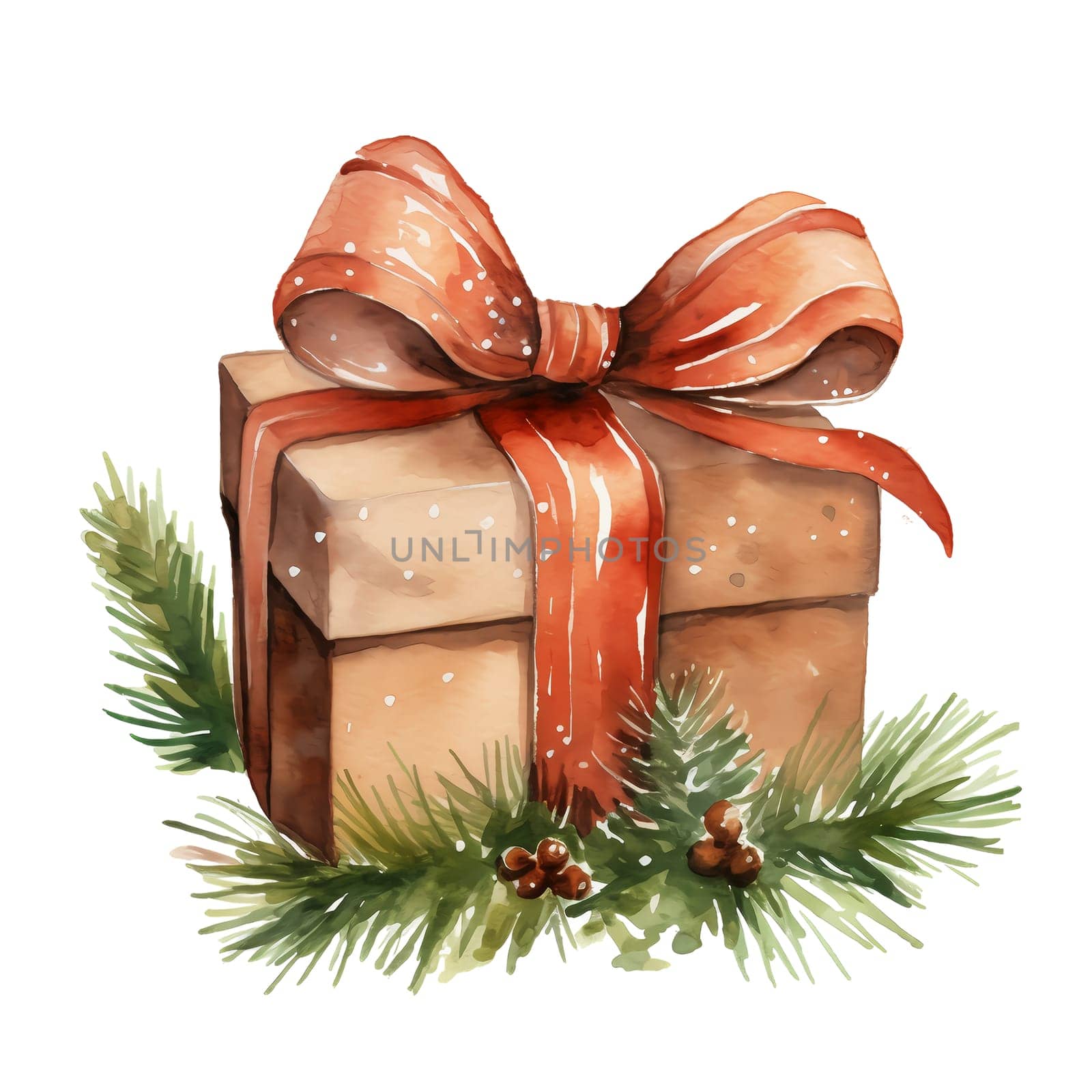 Watercolor Christmas Gifts Clipart, Christmas Watercolor Presents. by AndreyKENO