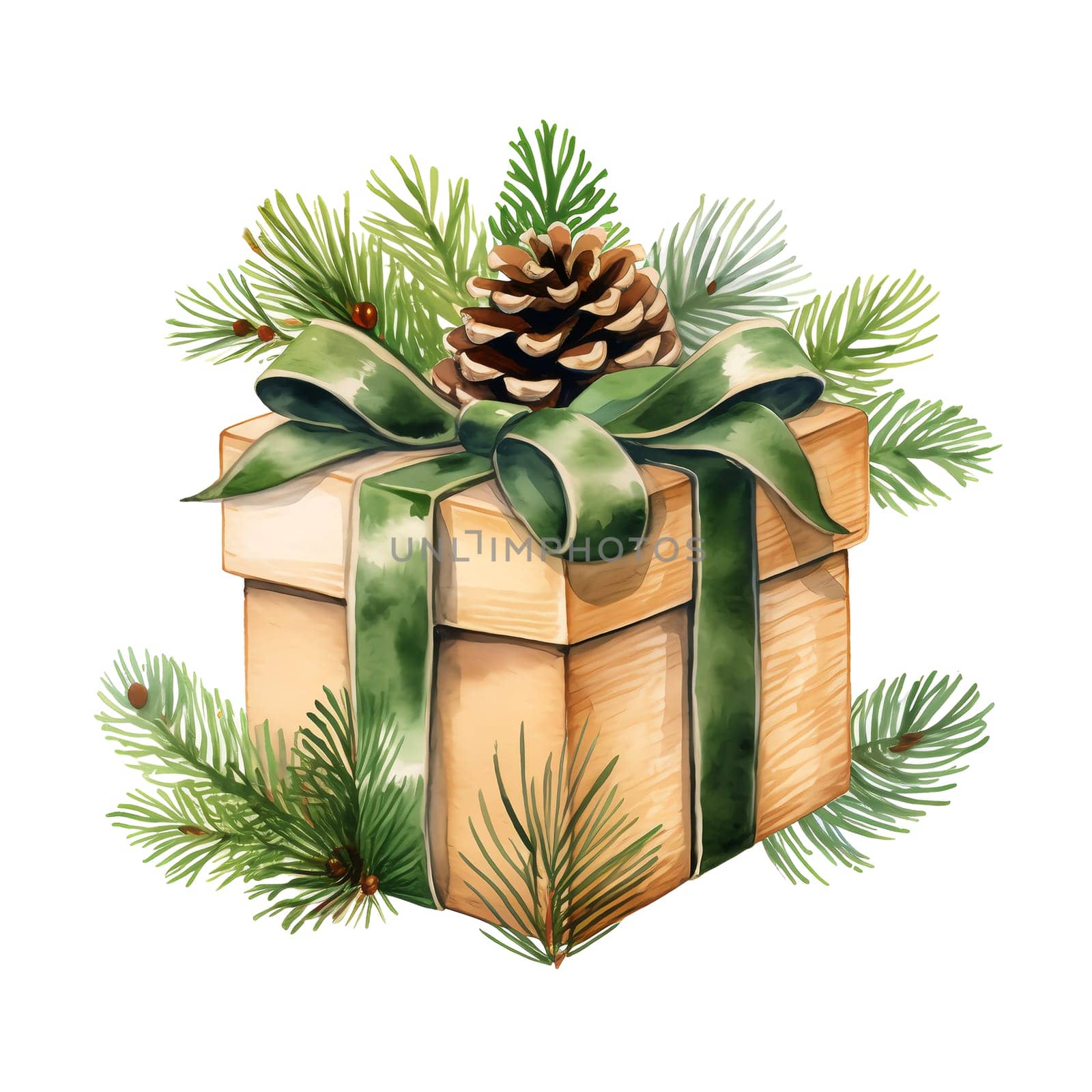 Watercolor Christmas Gifts Clipart, Christmas Watercolor Presents. by AndreyKENO