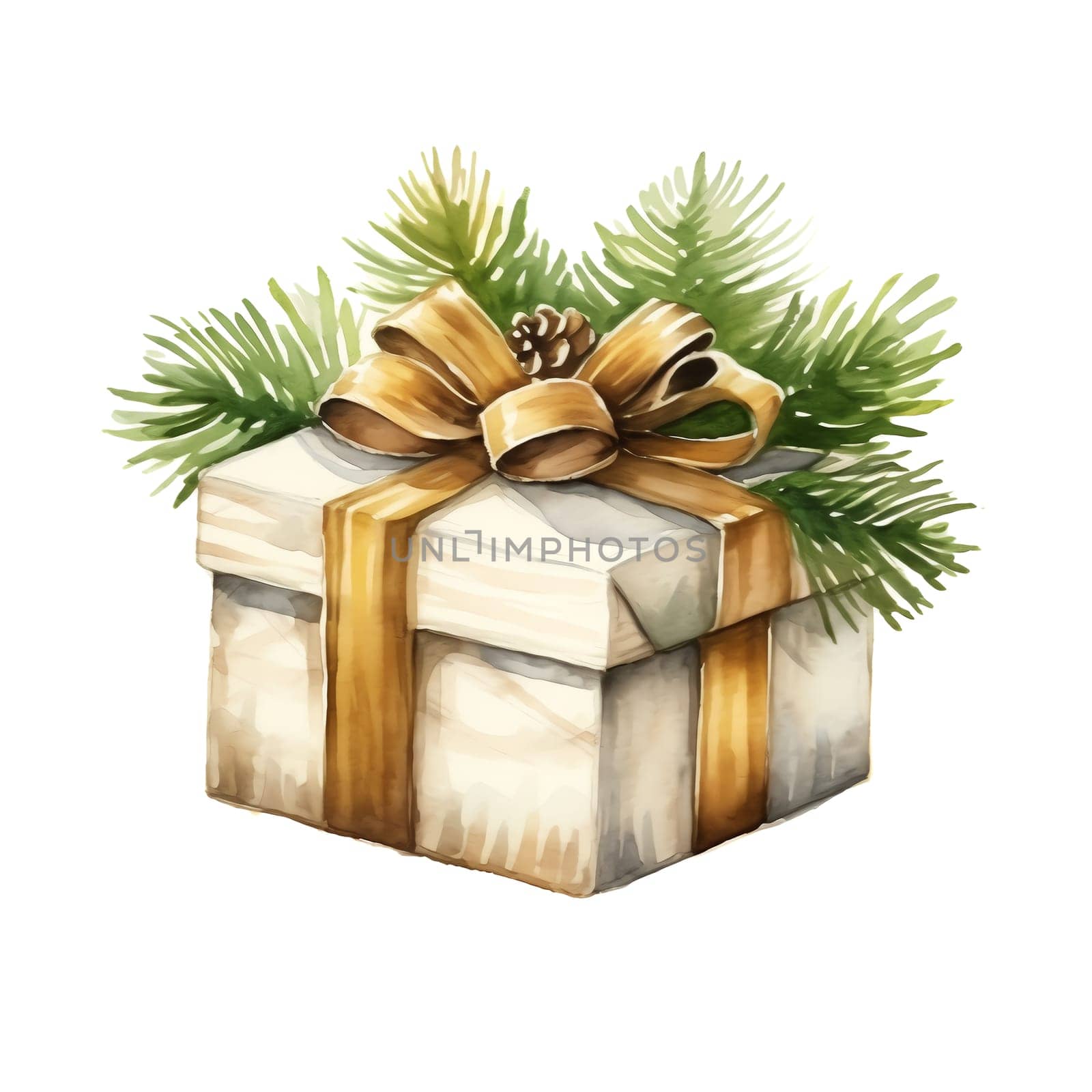 Watercolor Christmas Gifts Clipart, Christmas Watercolor Presents. by AndreyKENO