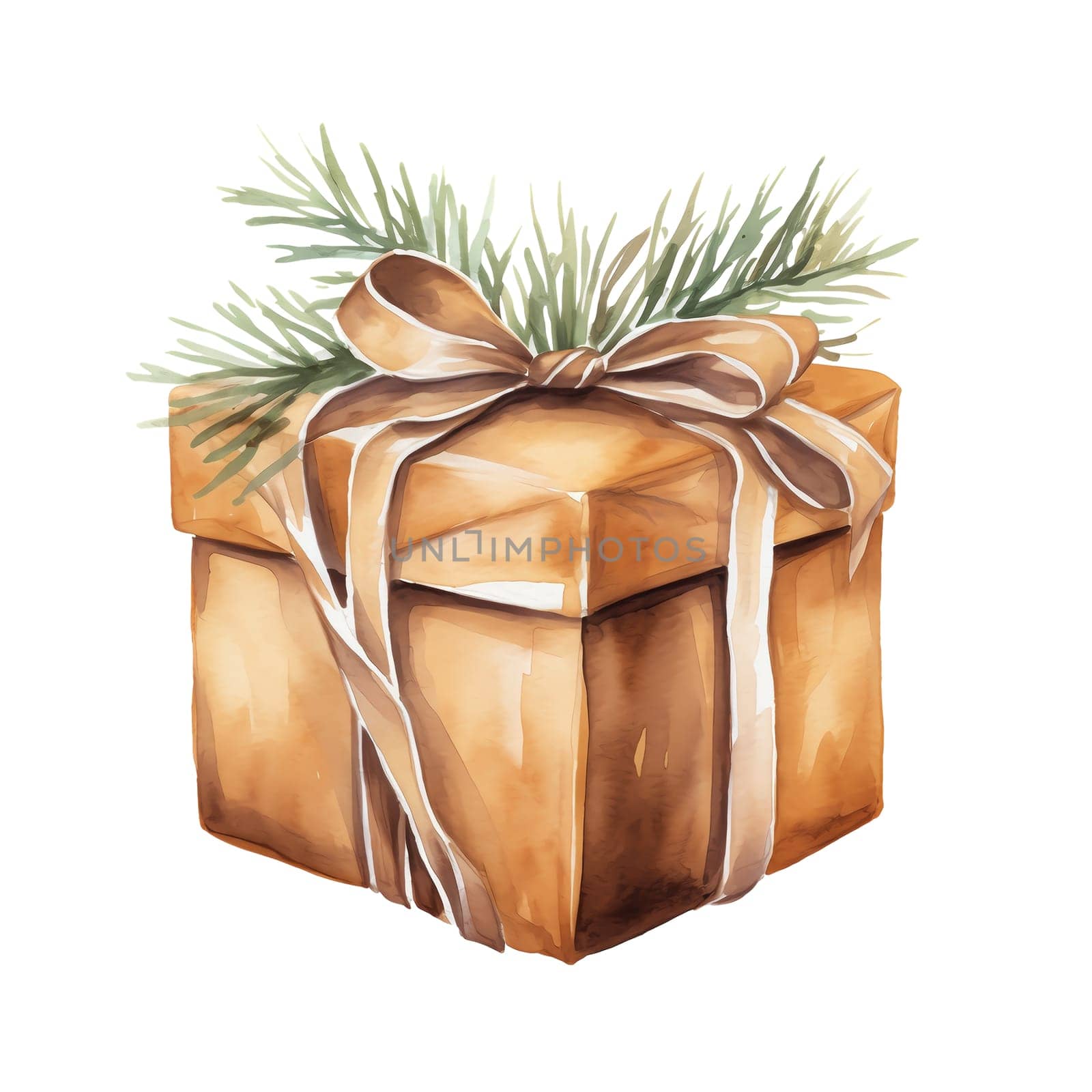 Watercolor Christmas Gifts Clipart, Christmas Watercolor Presents. AI Generated.