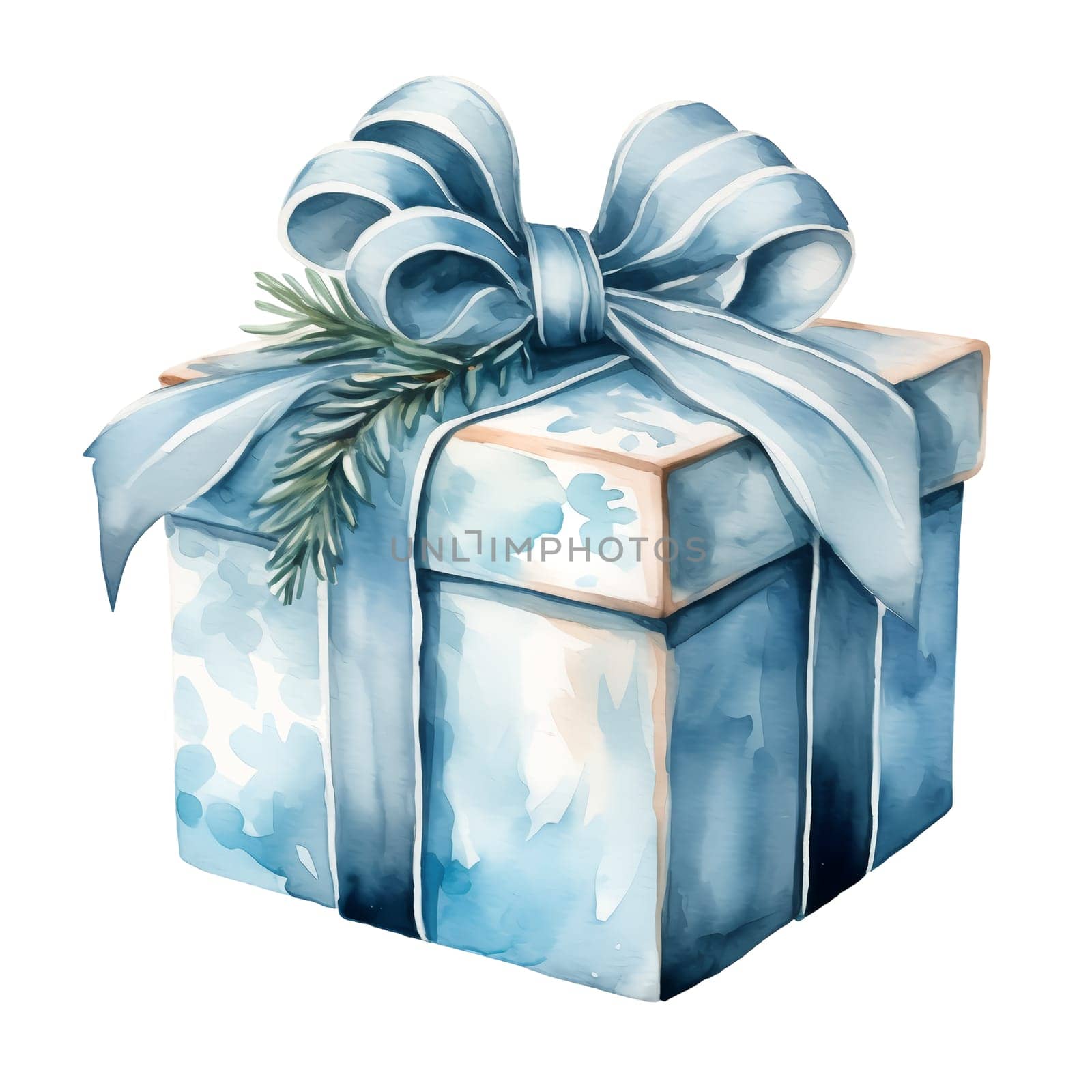 Watercolor Christmas Gifts Clipart, Christmas Watercolor Presents. AI Generated.