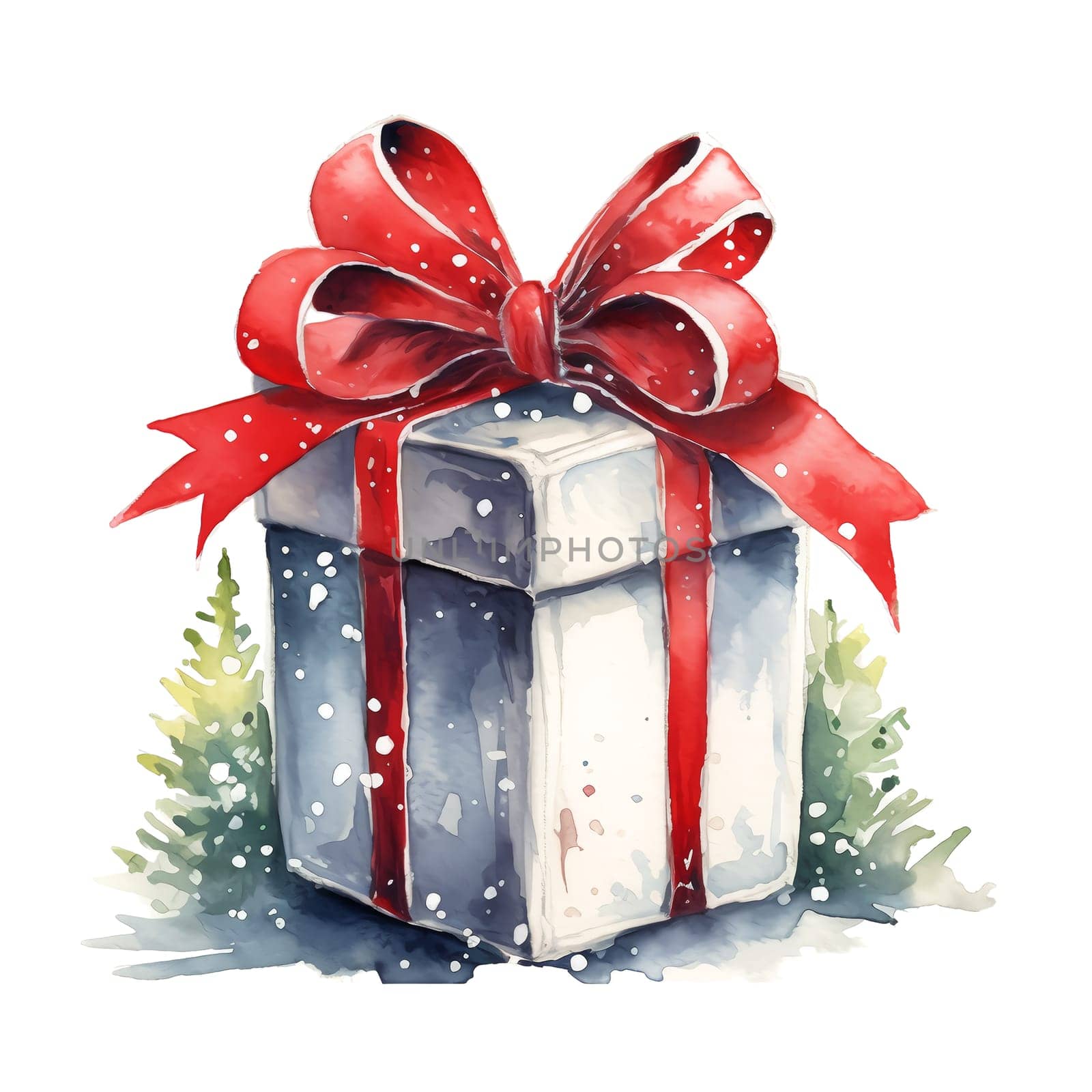 Watercolor Christmas Gifts Clipart, Christmas Watercolor Presents. by AndreyKENO