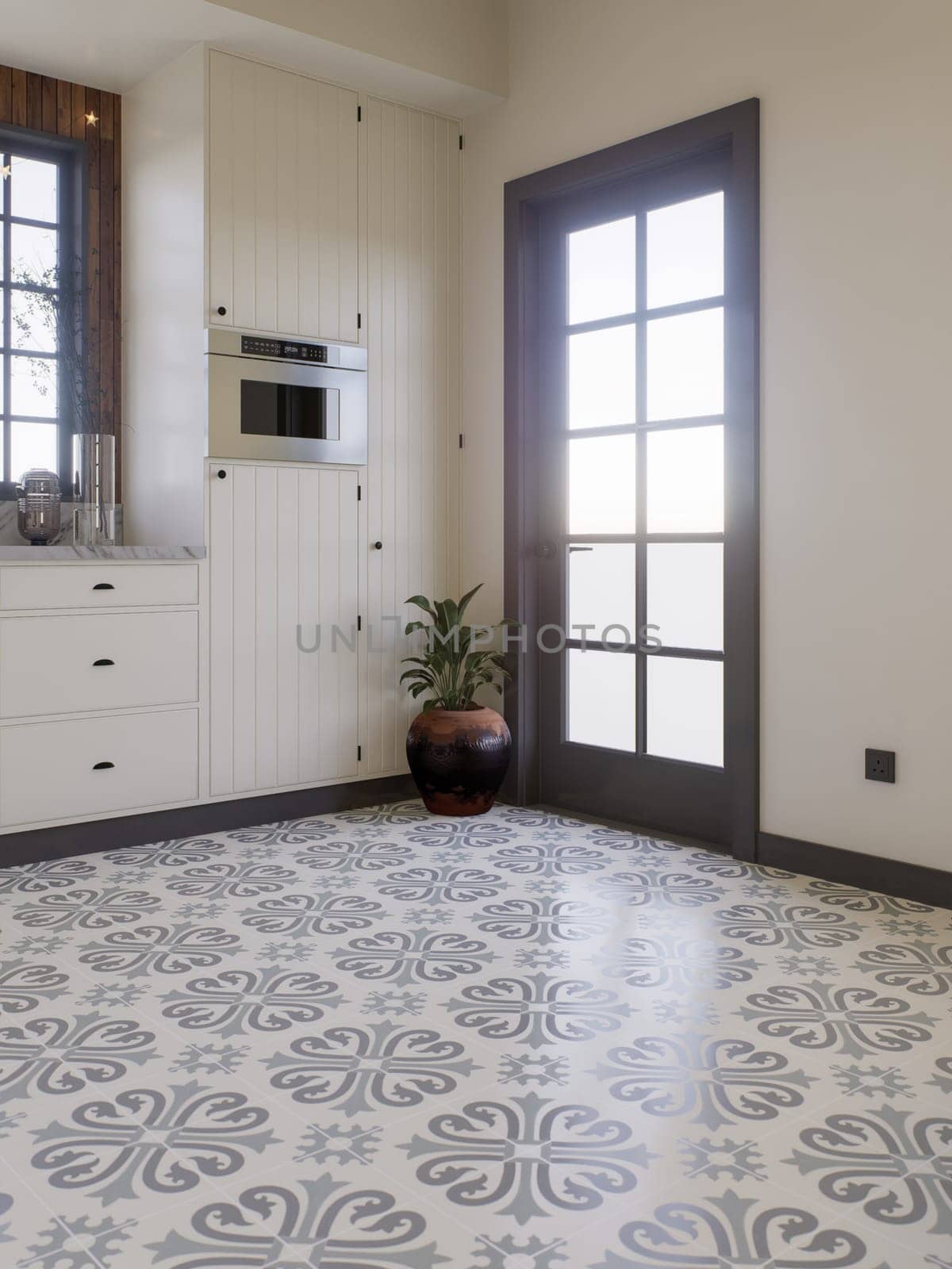 Kitchen with door to backyard. by N_Design