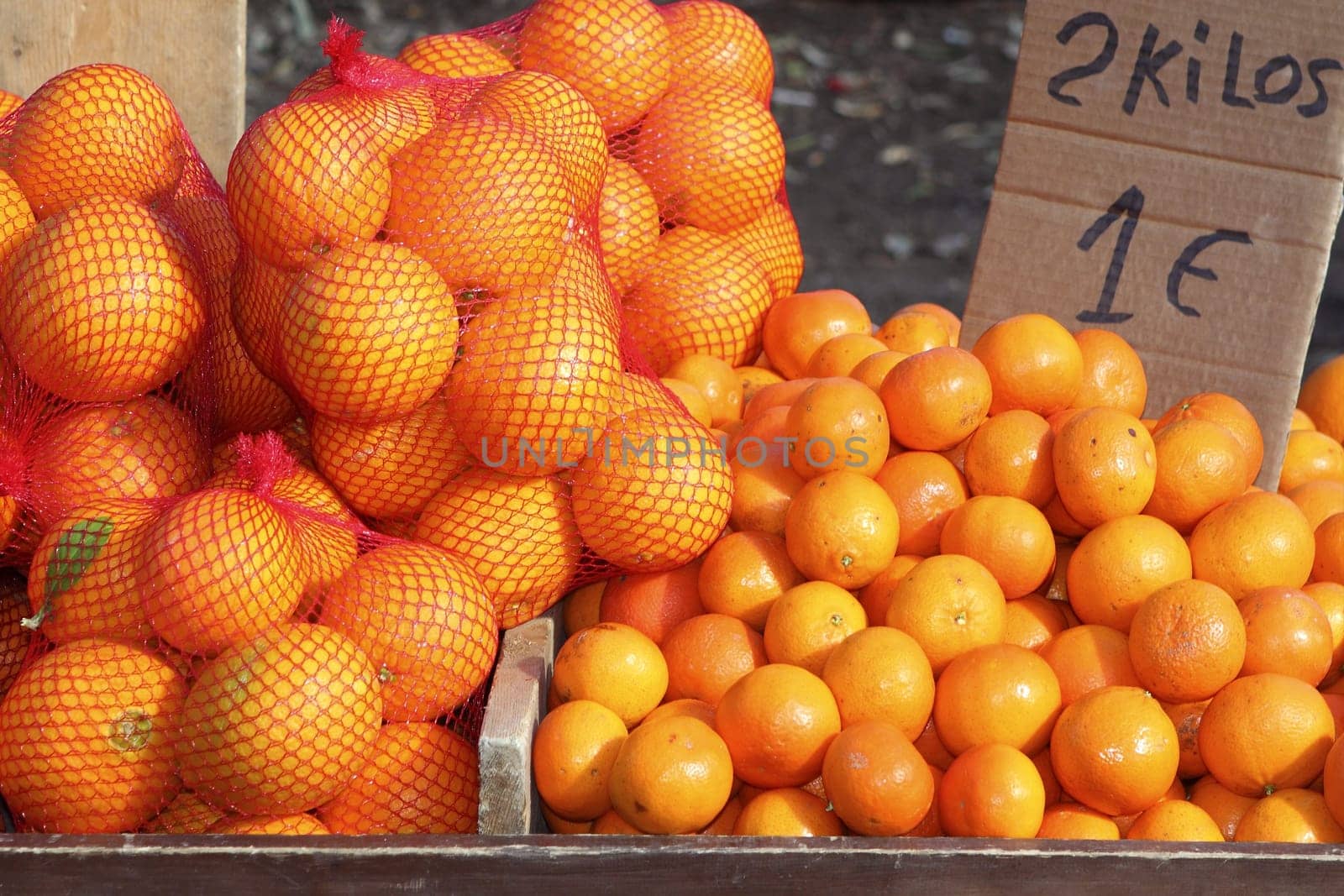 tangerine oranges on mediterranean market