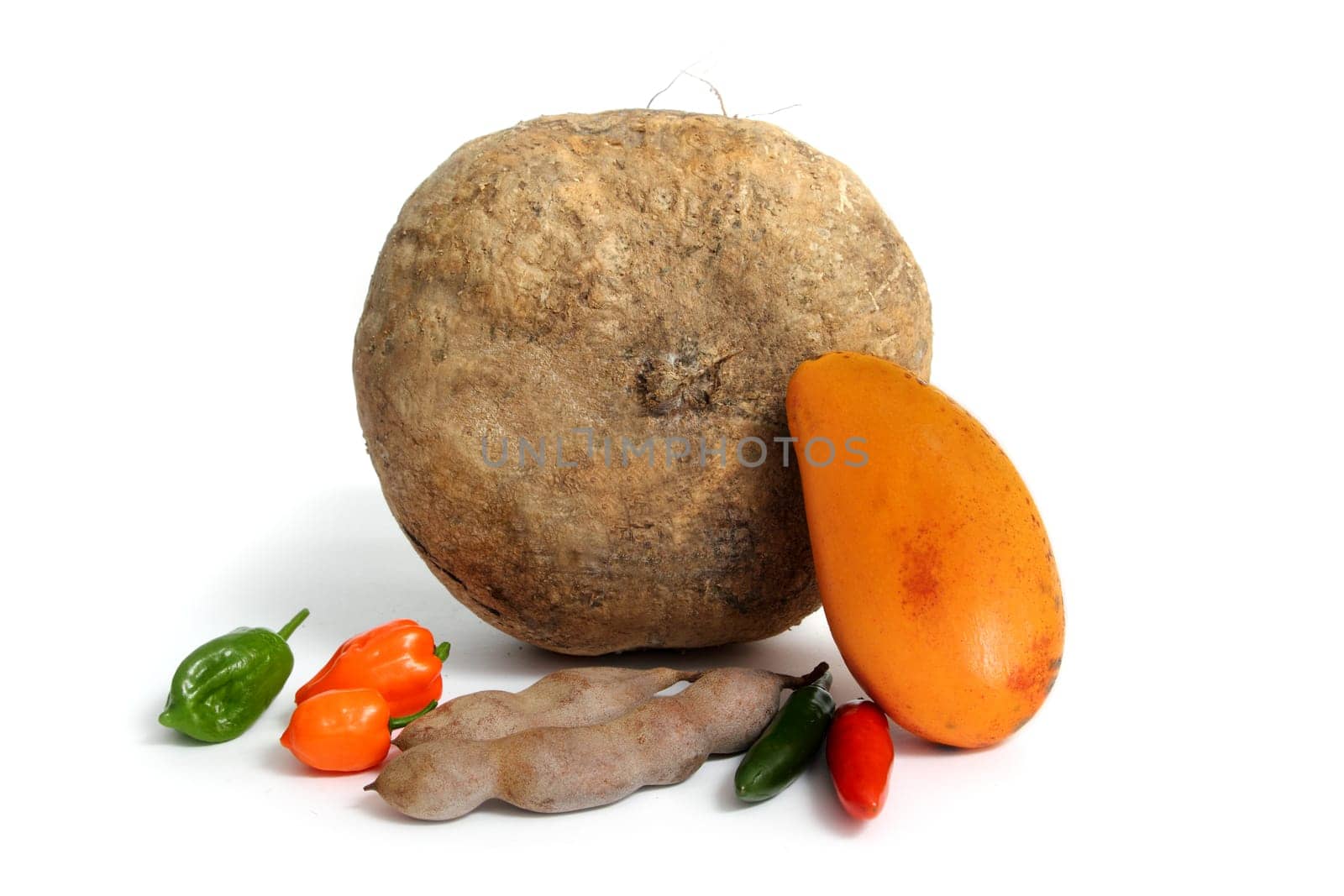 jicama mango chili and tamarindo typical mexican fruits