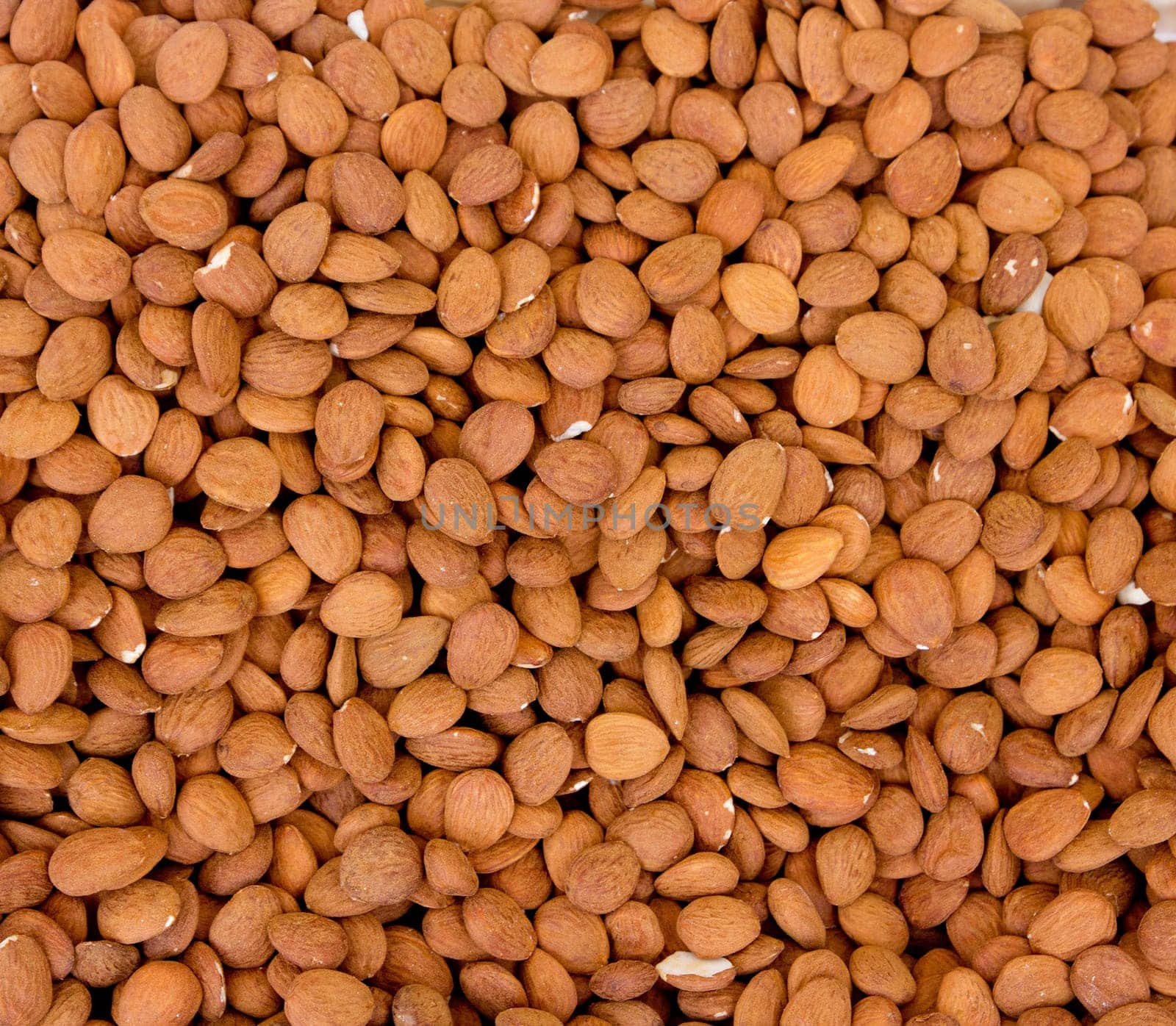 Almonds pattern texture of dried fruits in square composition