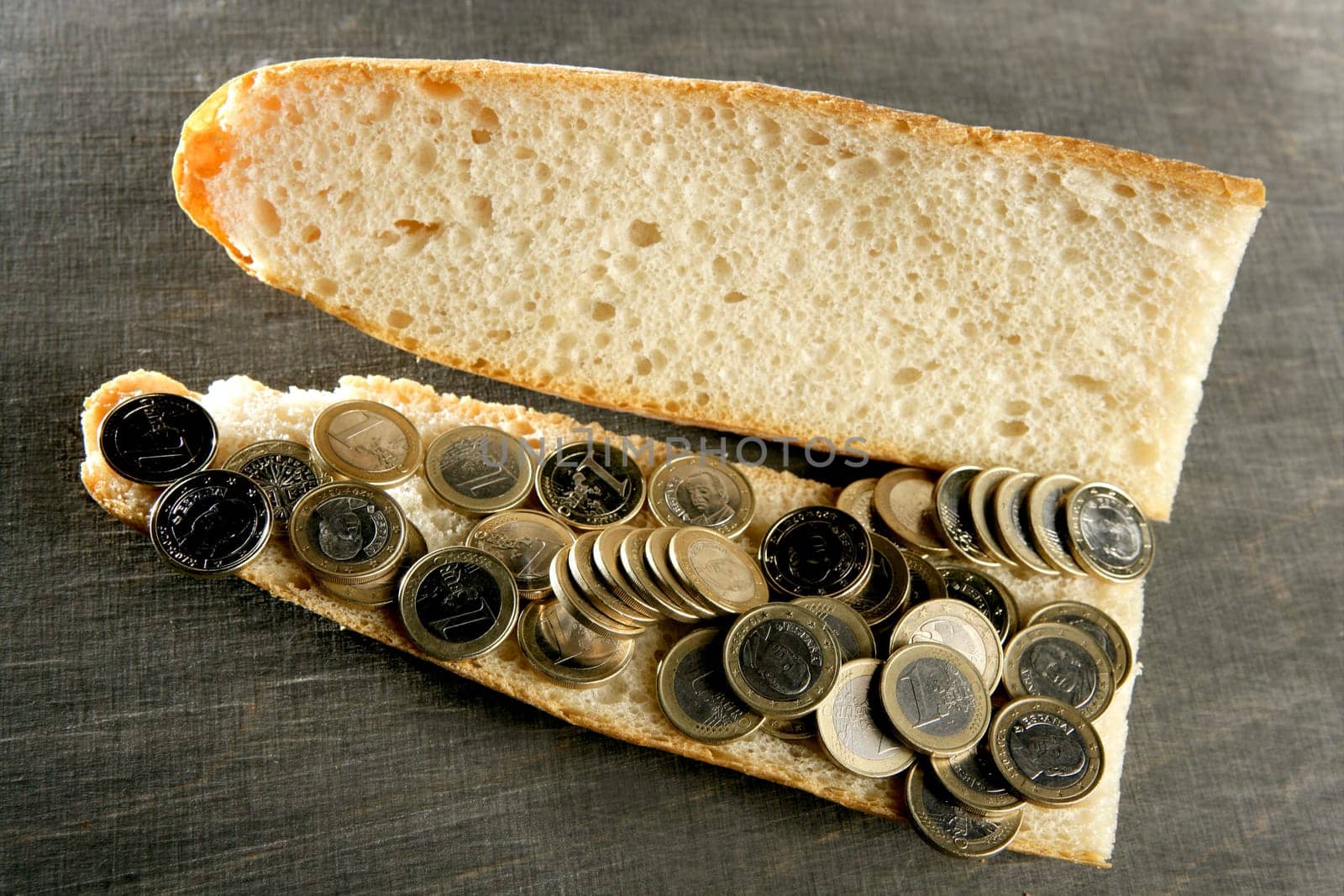 Euro currency sandwich business financial menu metaphor