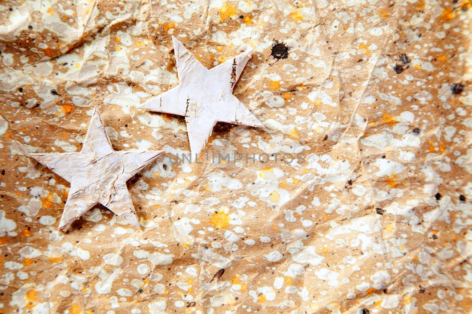 christmas stars background on recycle crumpled paper