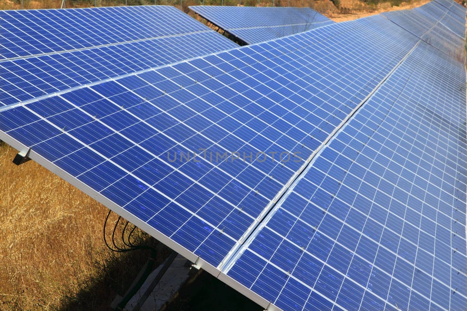 Solar plates green energy perspective ecology electric supply