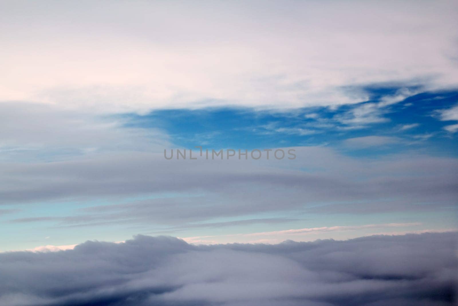 blue sky with clouds view from aircraft